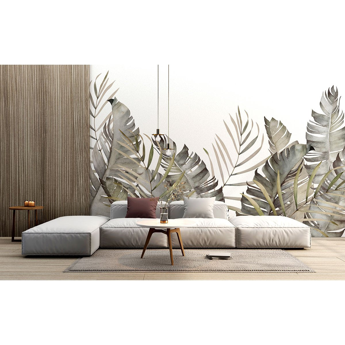 Papier peint panoramique - Feuilles tropicales