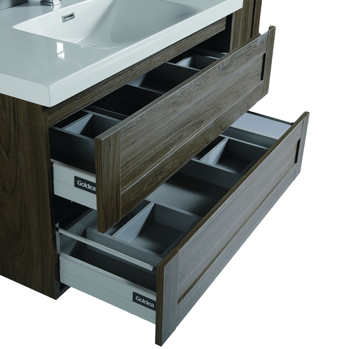 Ensemble meuble salle de bain 100 cm chêne brun Aquanoma