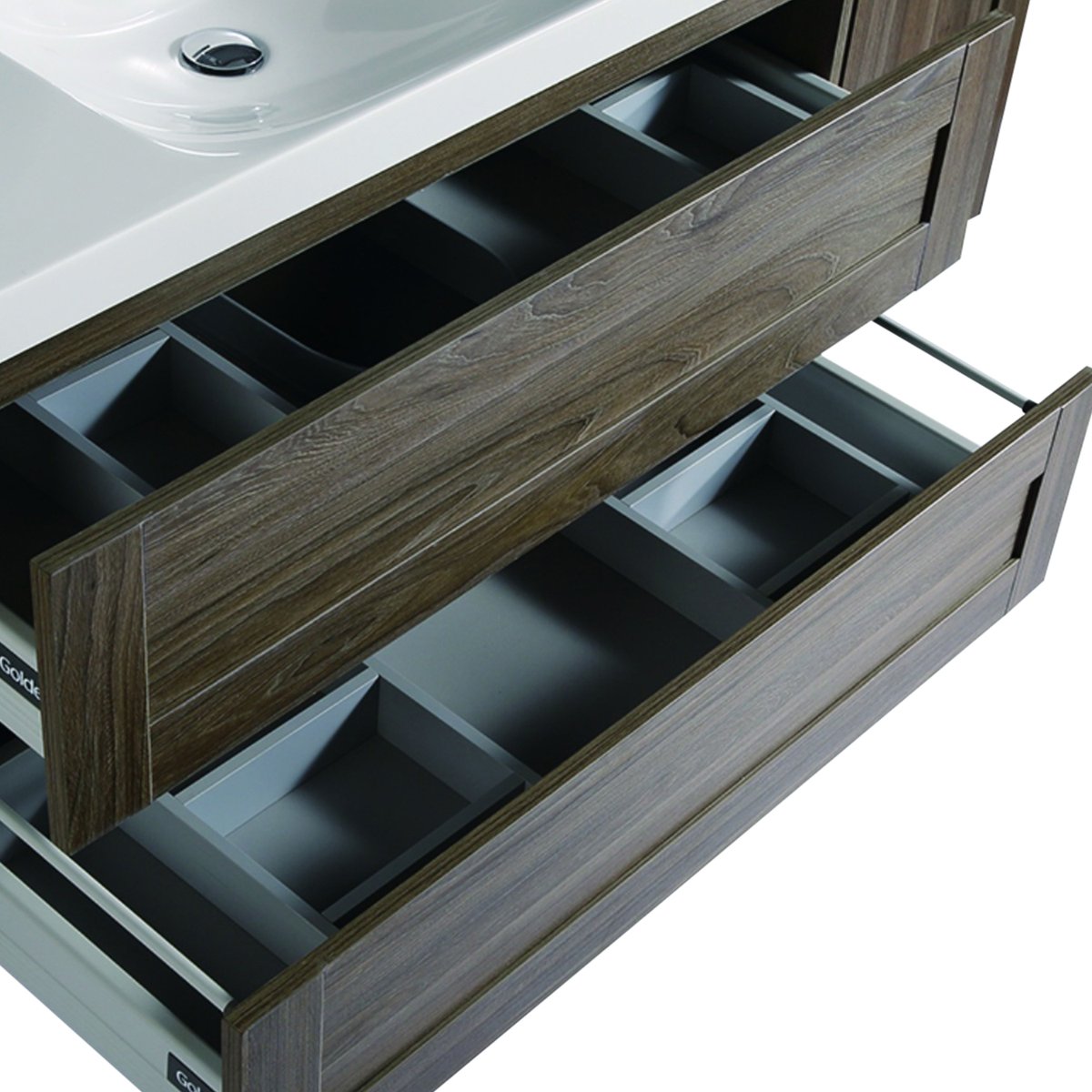 Meuble avec vasque 100 cm orme brun Aqualuna