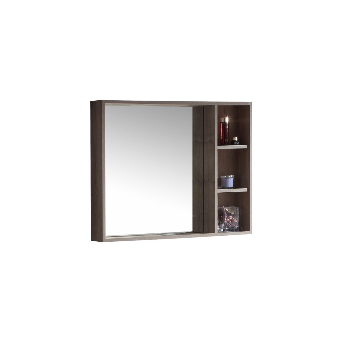 Armoire de salle de bain avec miroir chêne brun Aquanoma