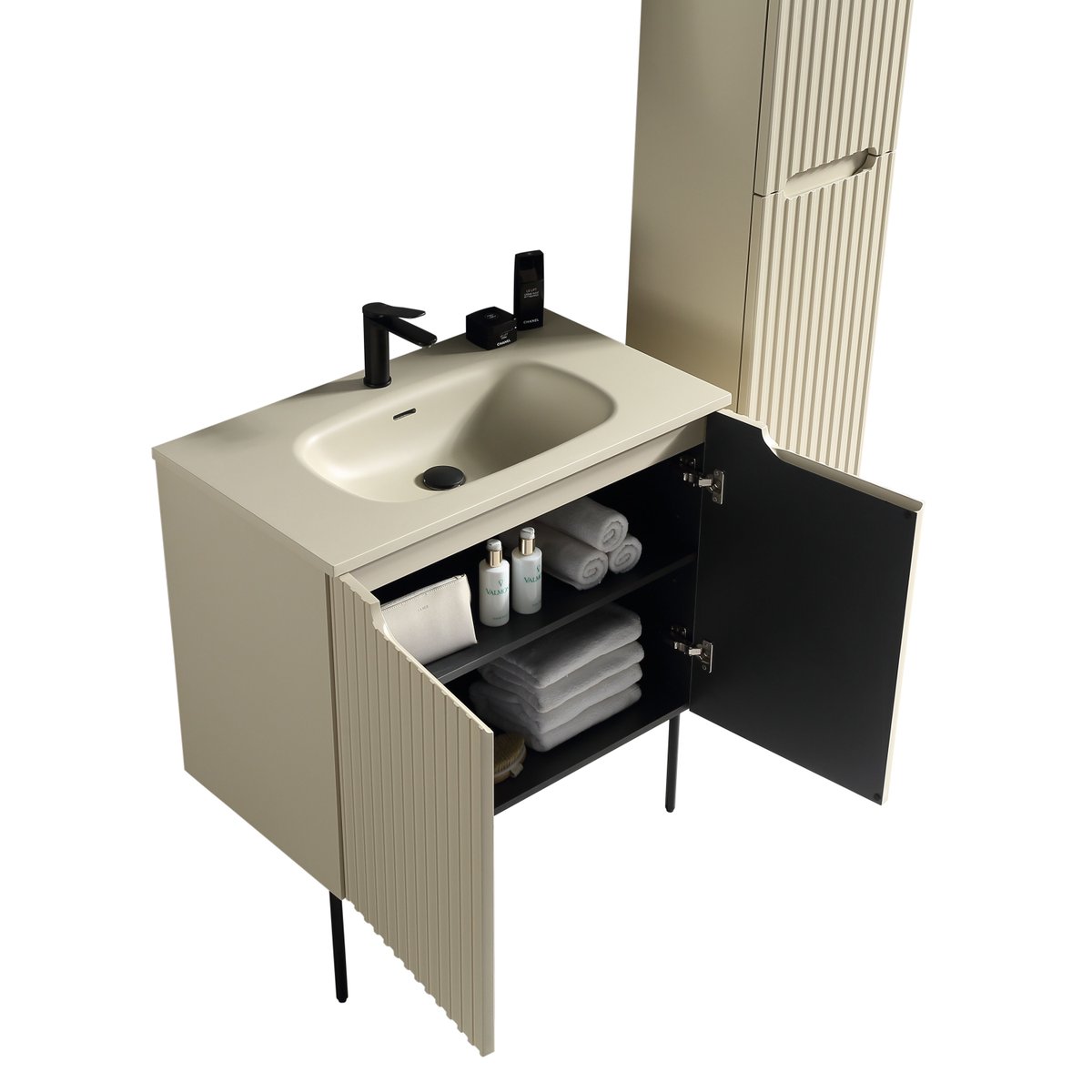 Ensemble de salle de bain 80 cm amande Aquavenus
