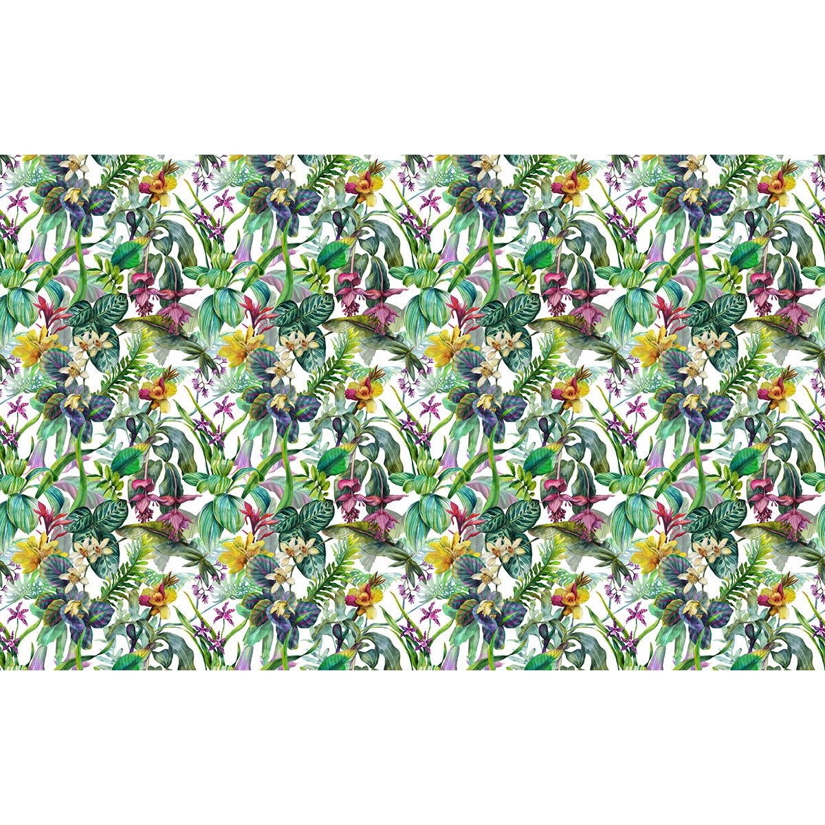Papier peint panoramique - Motif fleurs Tropicales