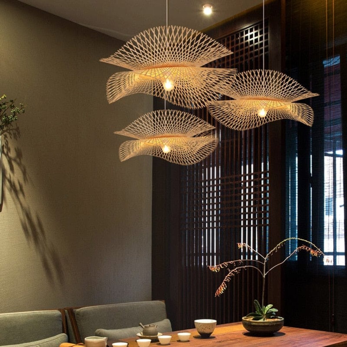 Suspension Bambou 100 cm