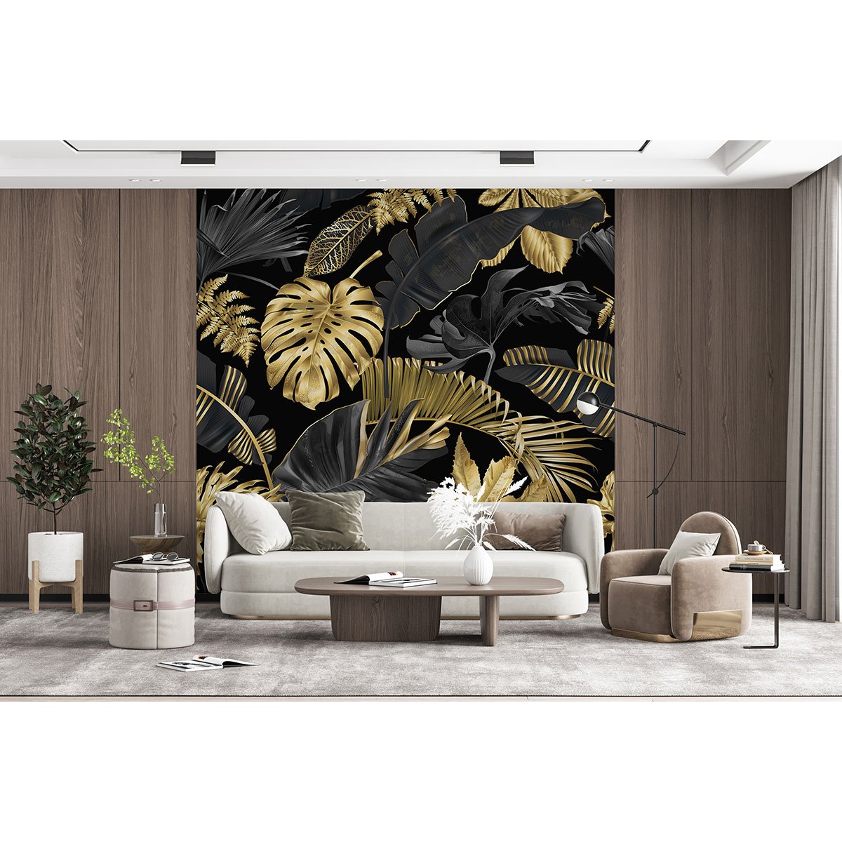 Papier peint panoramique - Feuilles tropicales