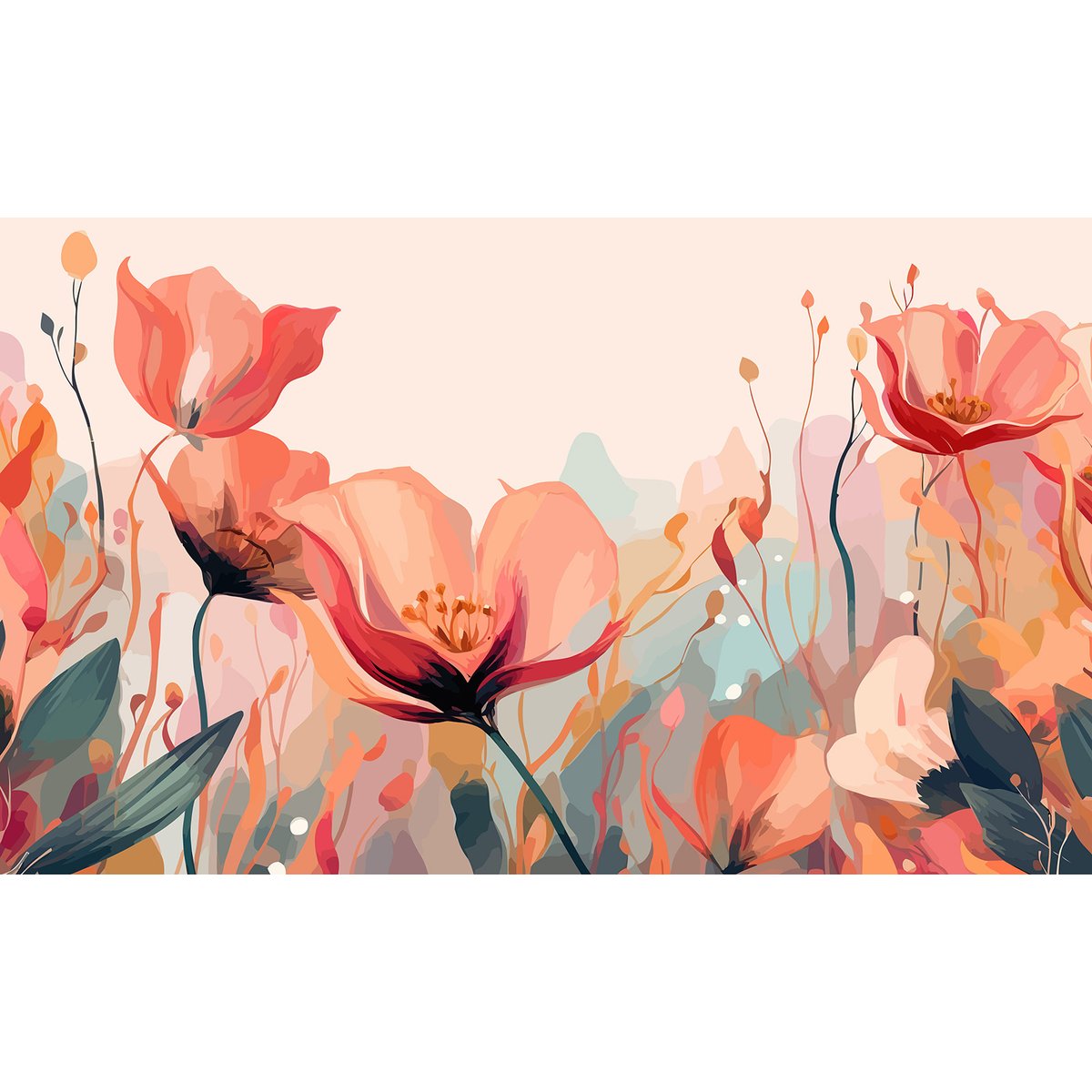 Papier peint panoramique - Fleurs