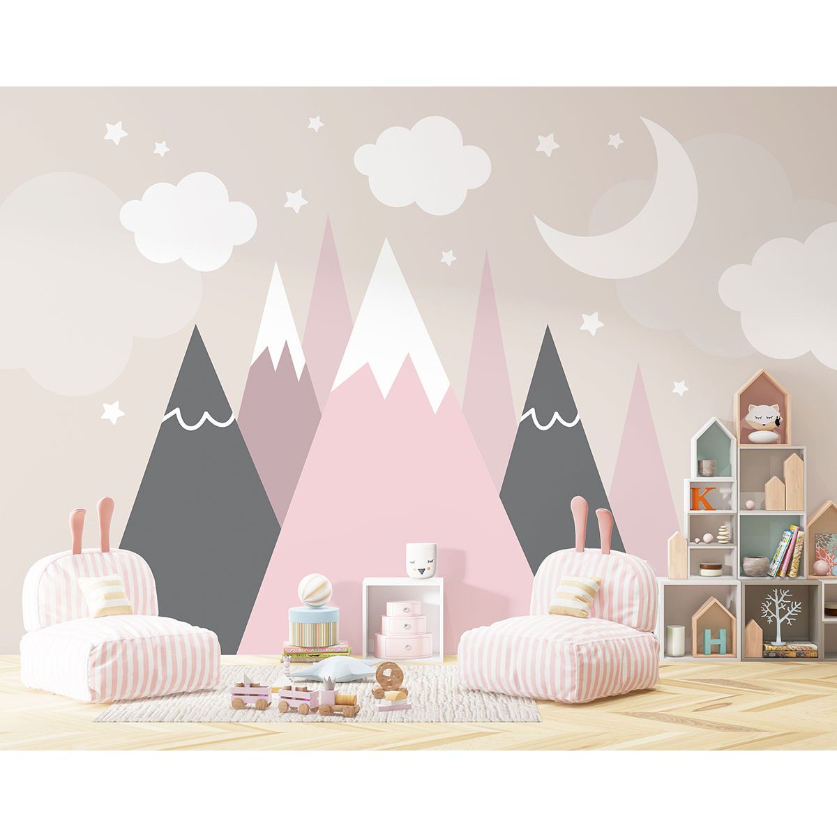Papier peint panoramique Enfants - Montagnes