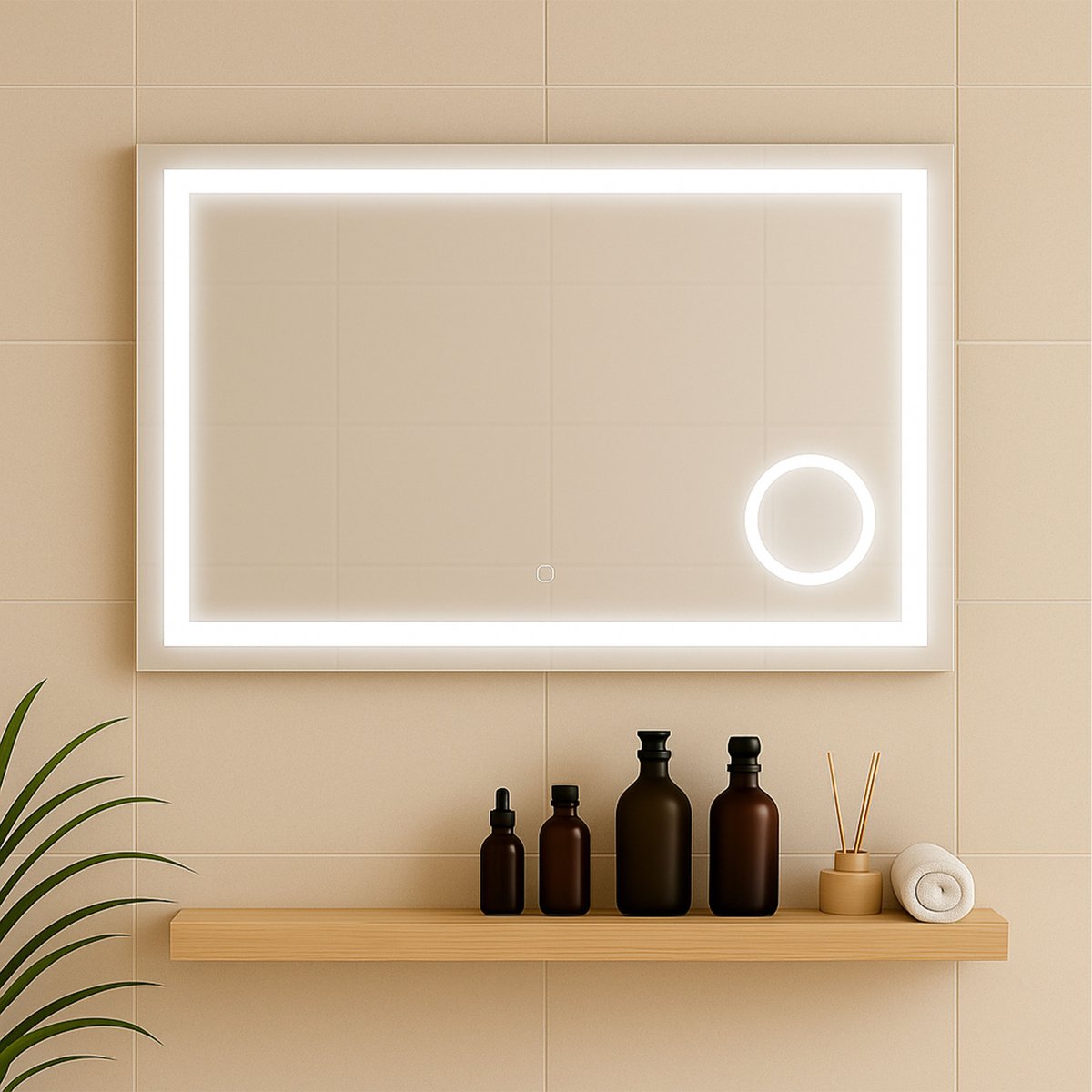 Miroir salle de bain LED avec zoom