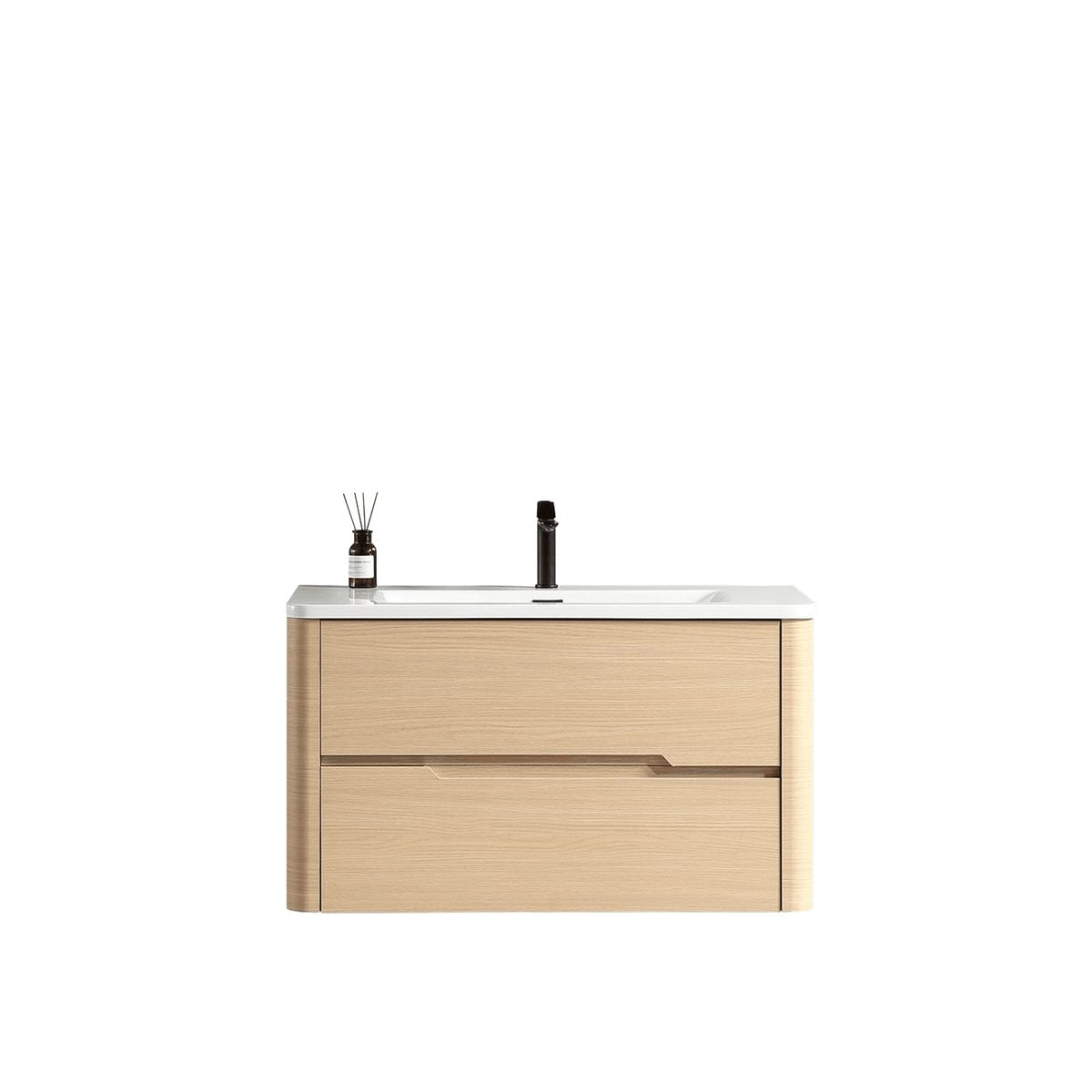 Meuble de salle de bain avec vasque 80 cm effet chêne naturel Aquabale