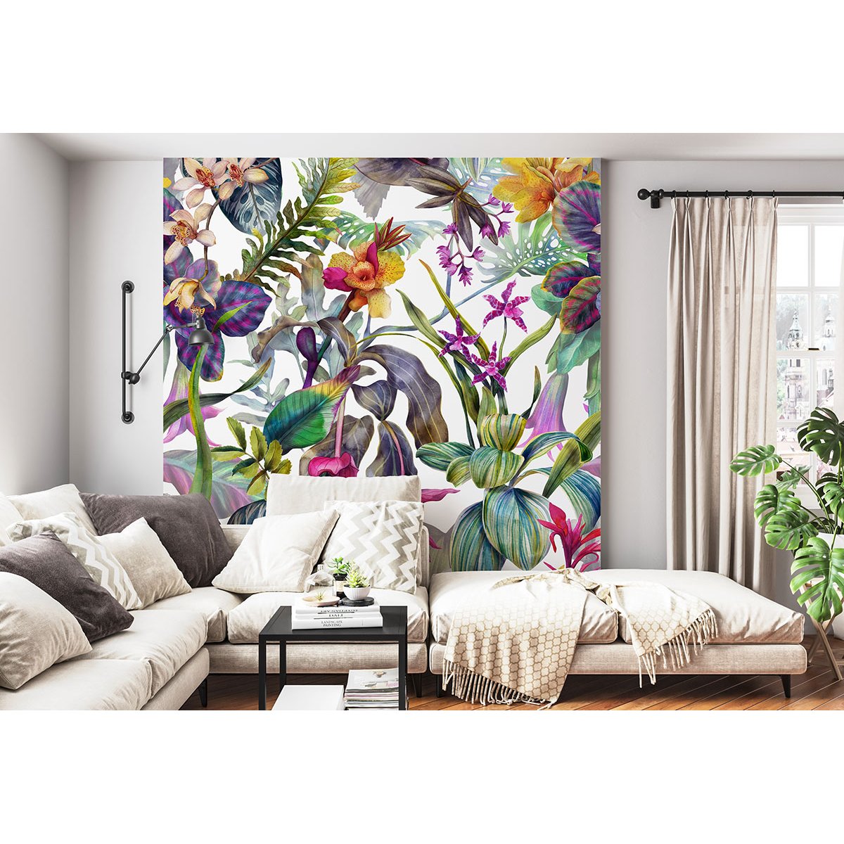 Papier peint panoramique - Fleurs tropicales