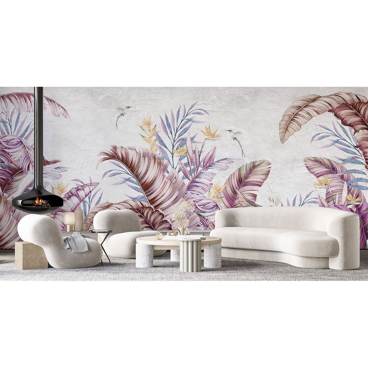 Papier peint panoramique - Feuilles tropicales