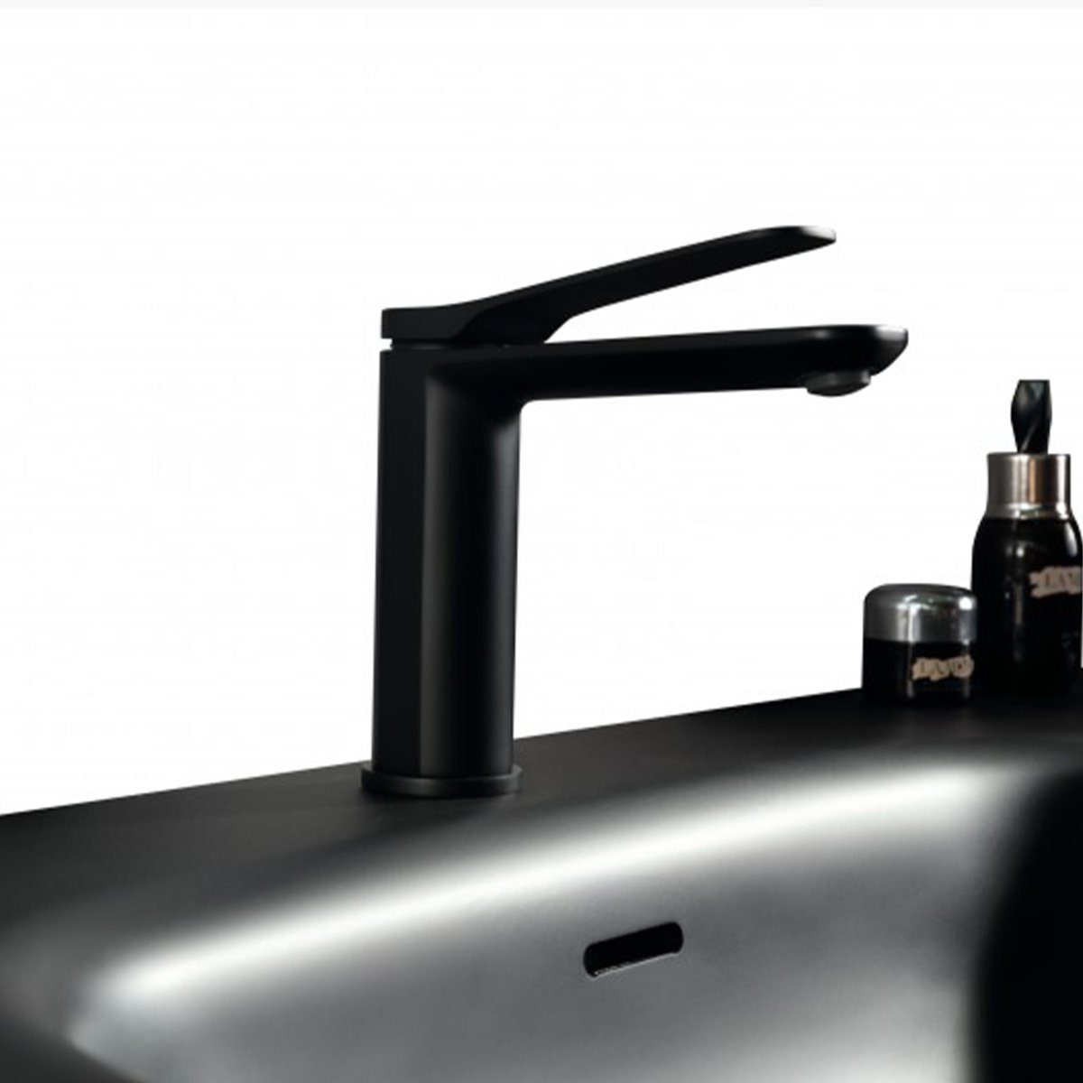 Robinet mitigeur de salle de bain noir mat
