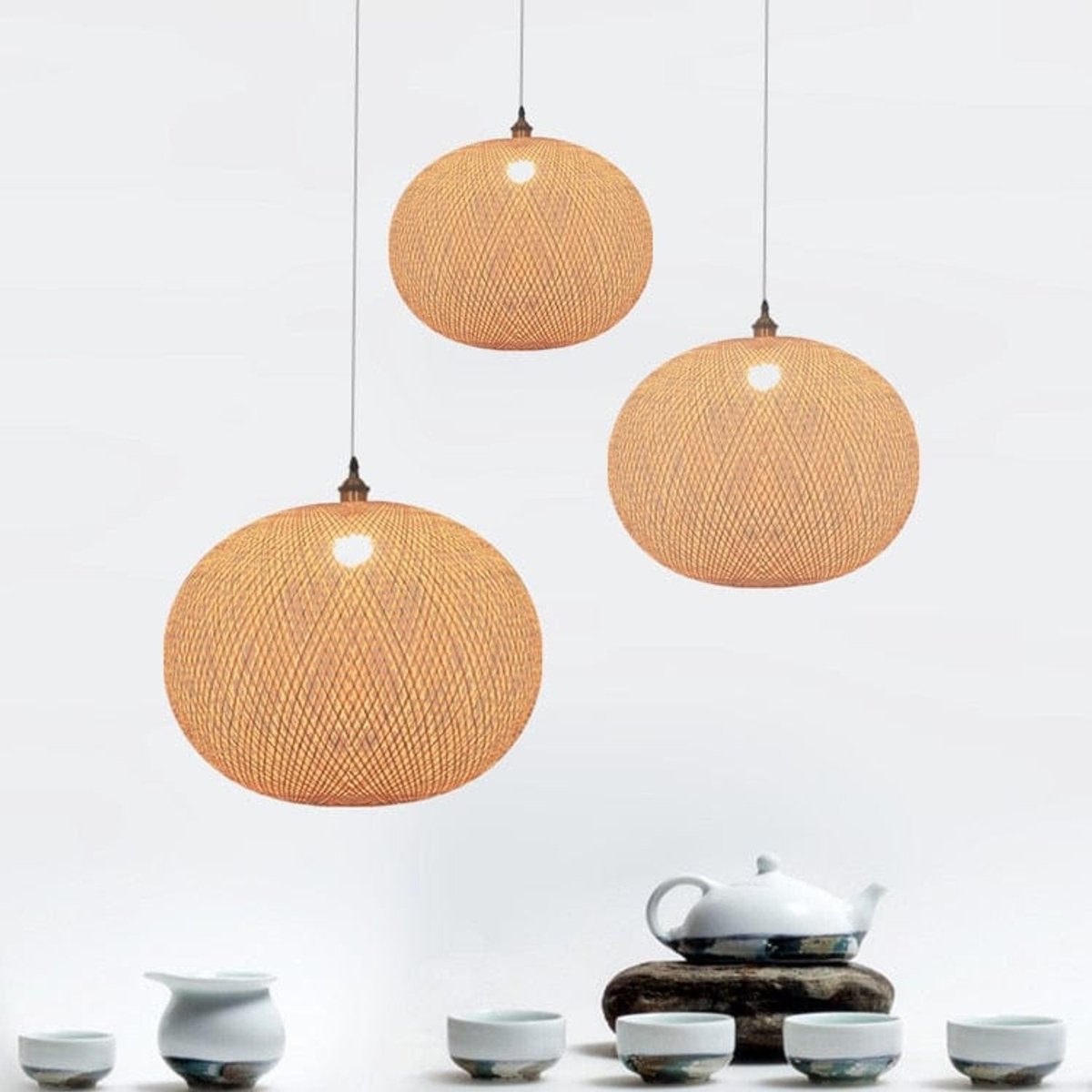 Suspension Osier Bambou
