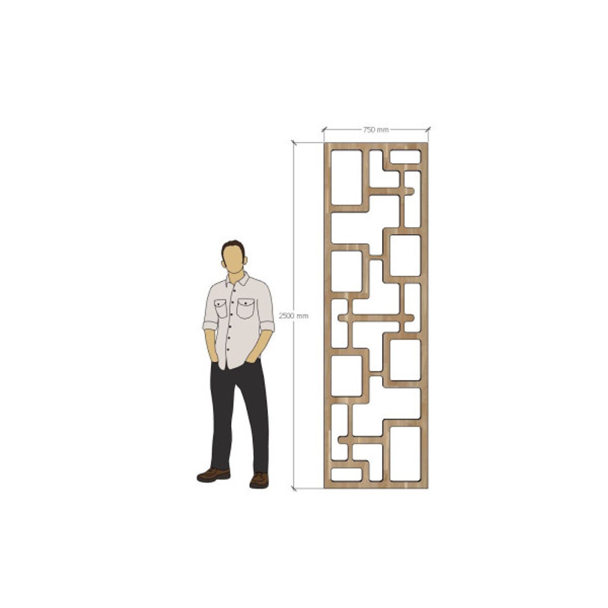Séparatif d'intérieur en bois au style Rétro