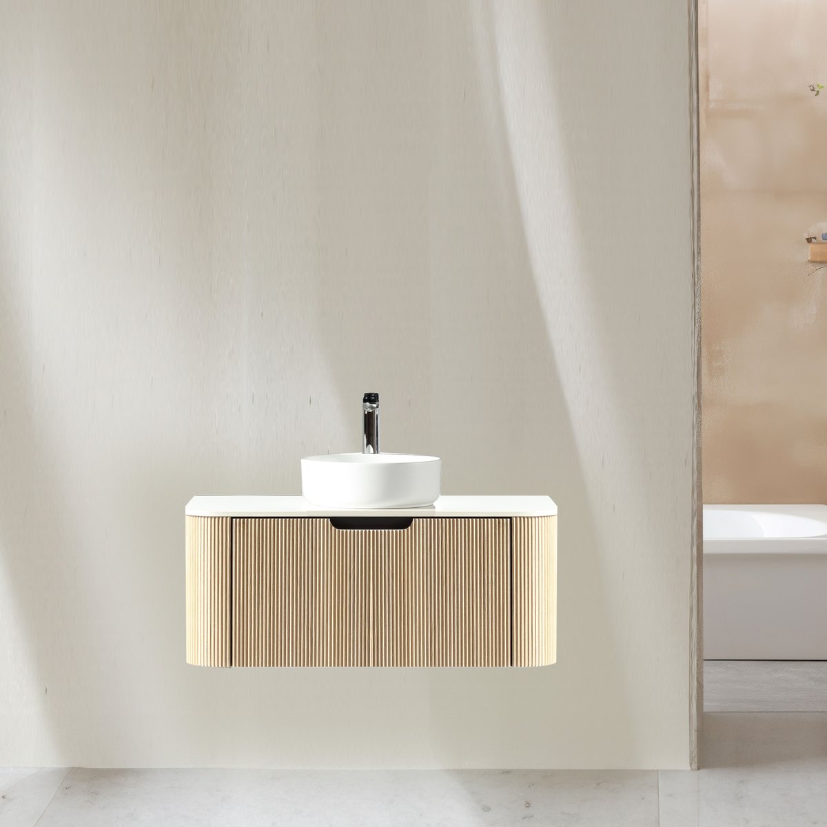 Meuble 100 cm chêne clair Aquagiro