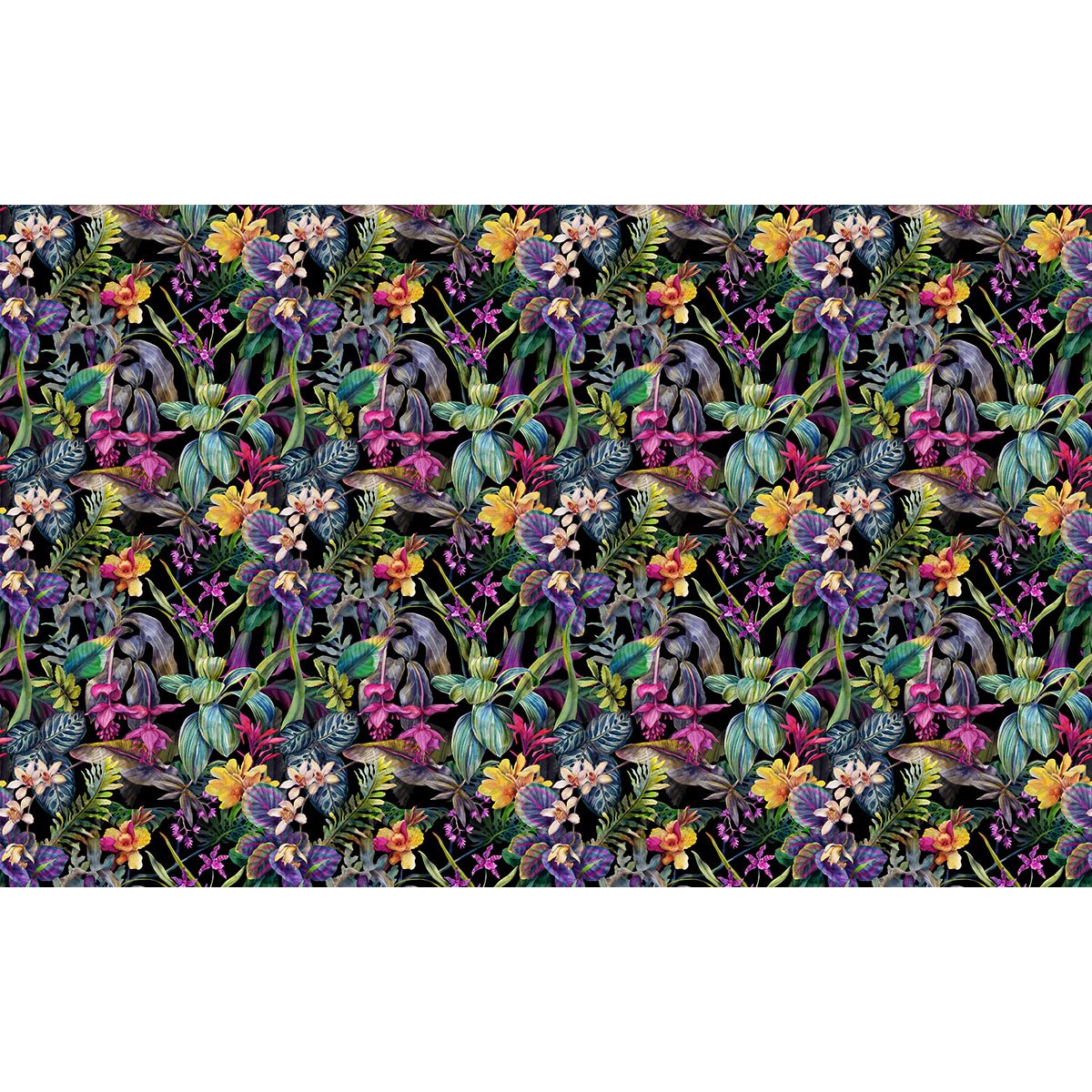 Papier peint panoramique - Motif fleurs Tropical