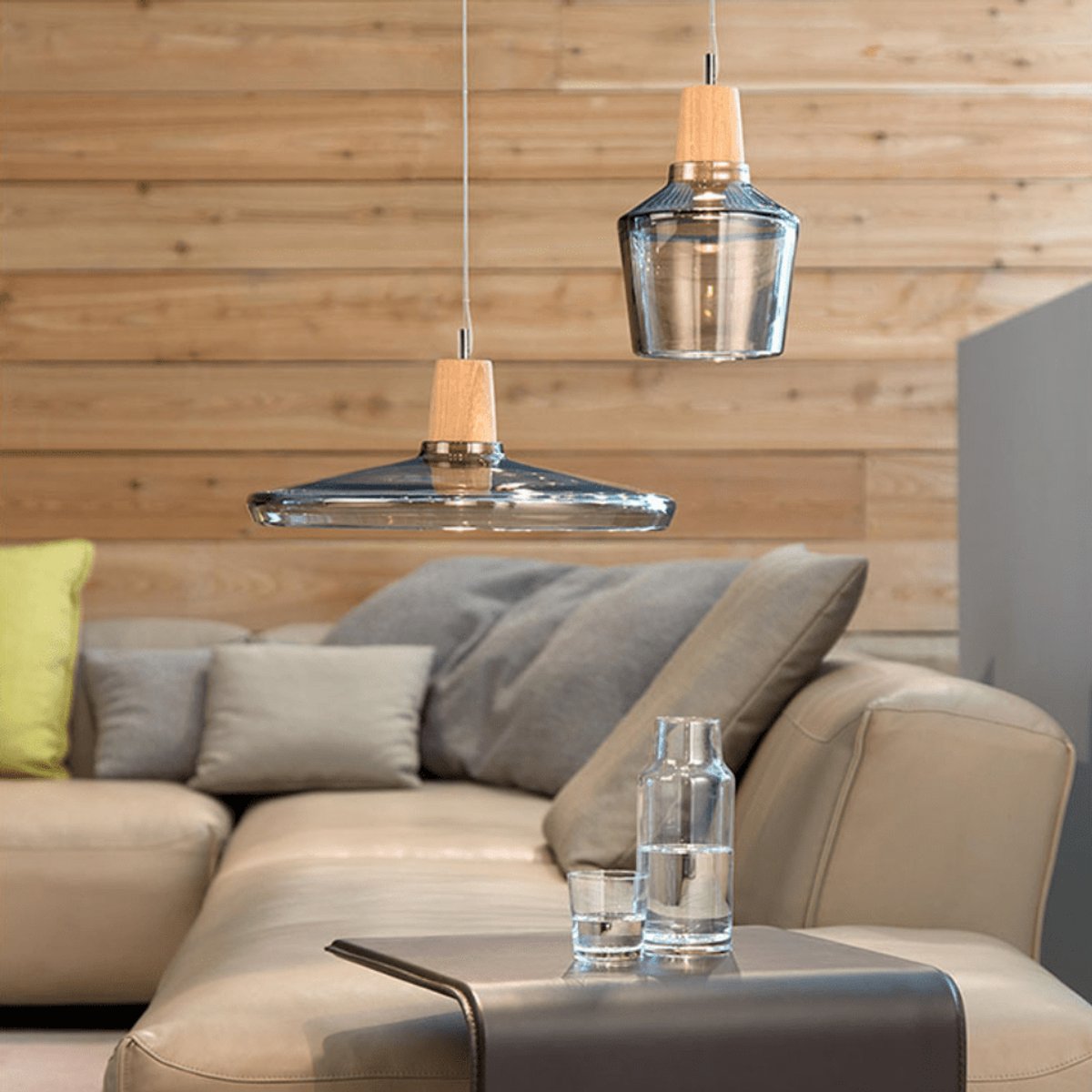 Suspension Verre Bois