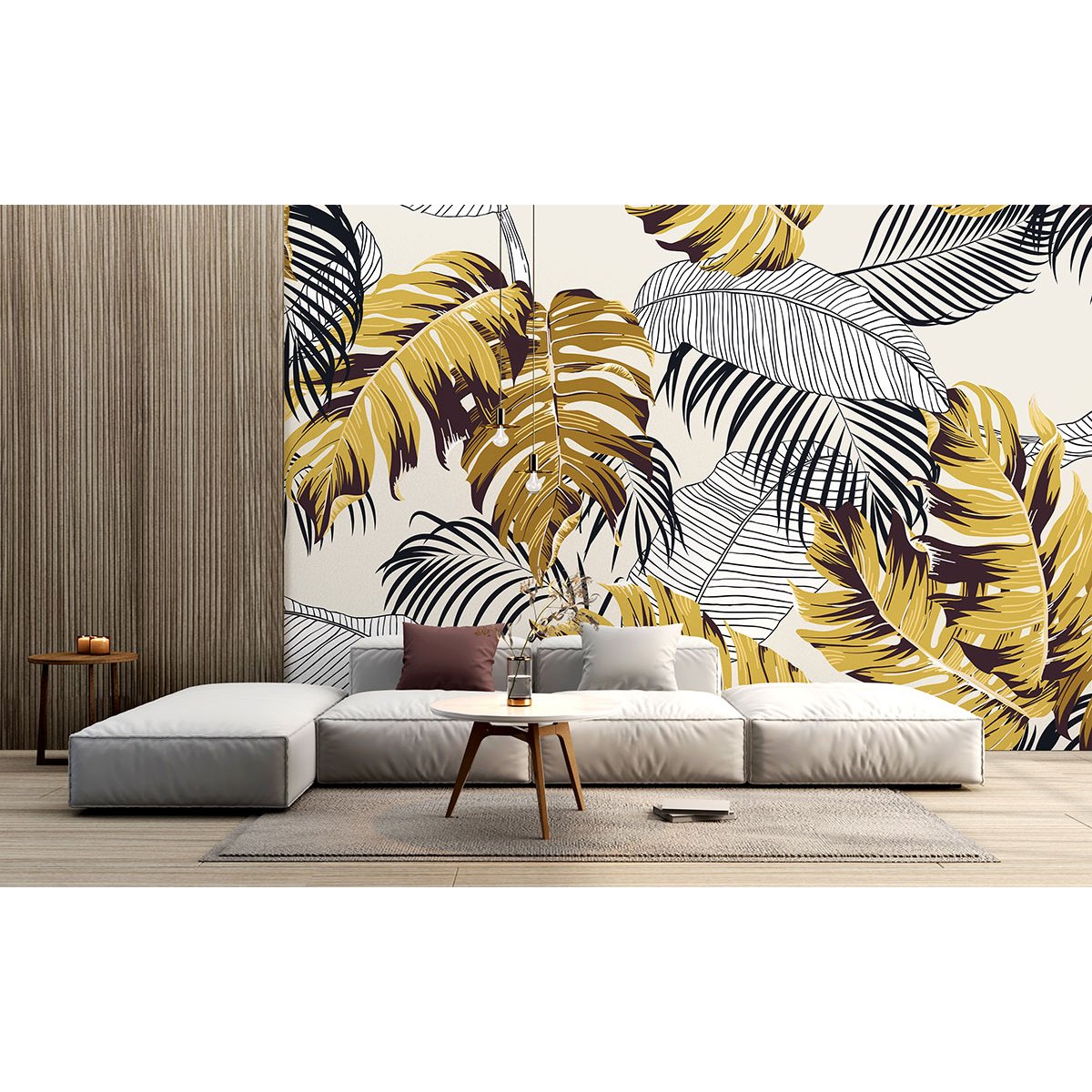Papier peint panoramique - Feuilles tropicales