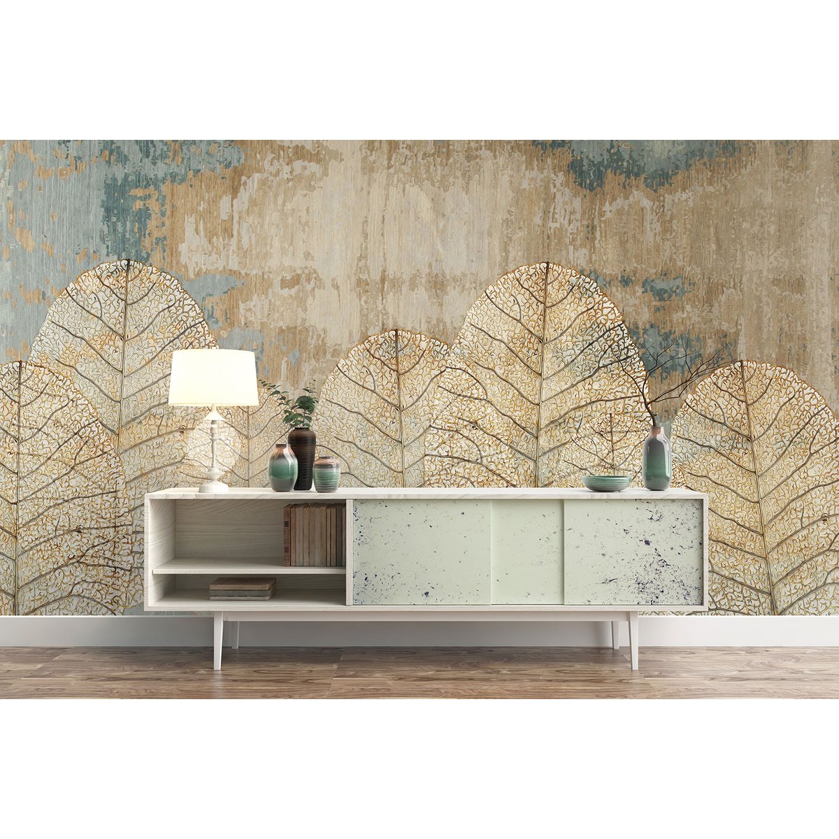 Papier peint panoramique - Feuilles tropicales Design