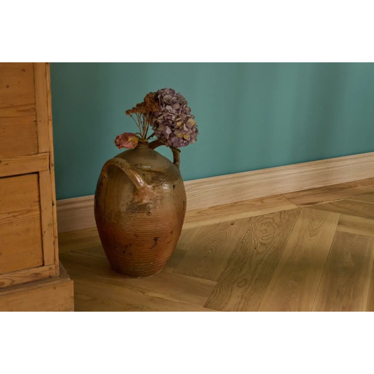 Parquet massif bâton rompu chêne naturel - Larg. 12,5 cm