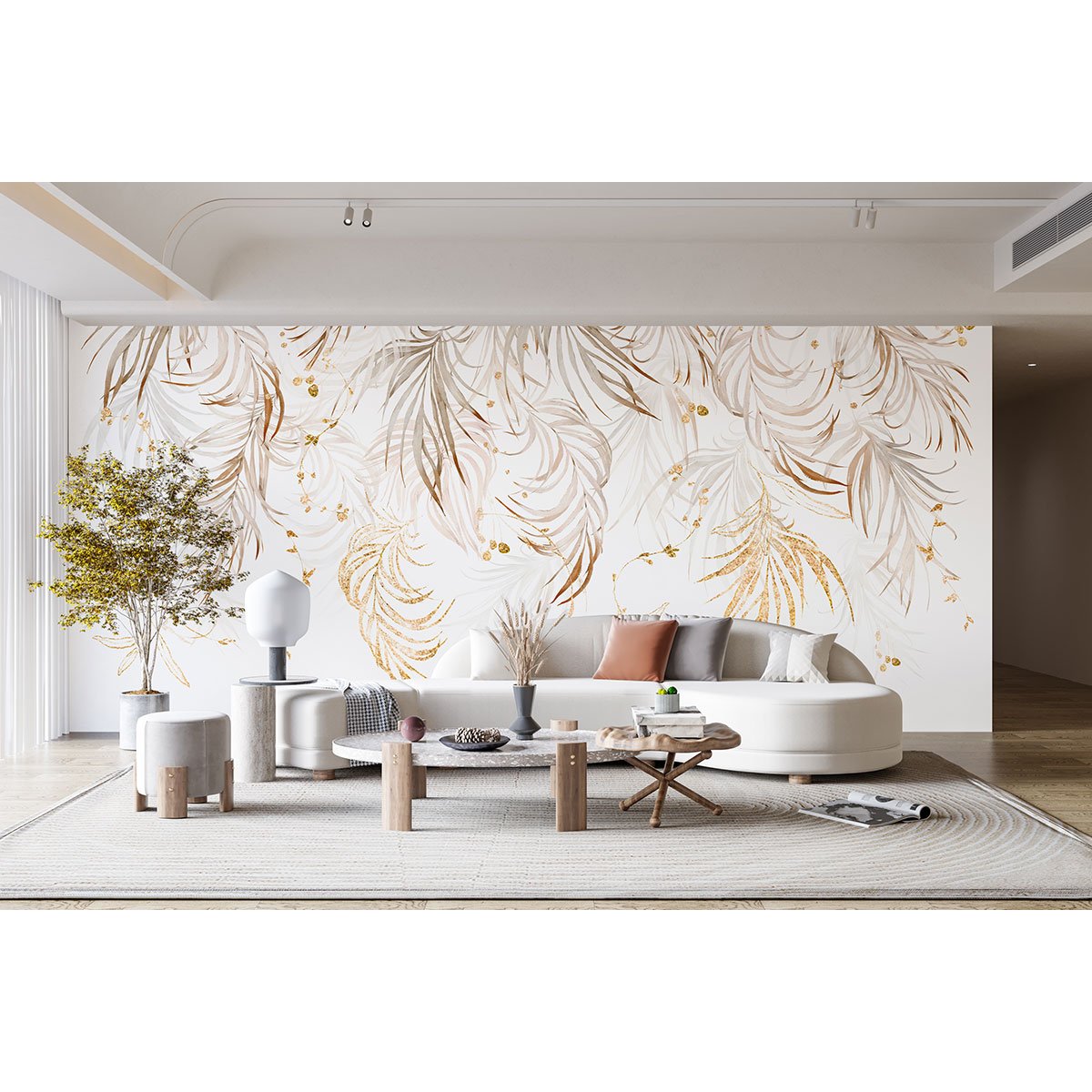 Papier peint panoramique - Feuilles tropicales