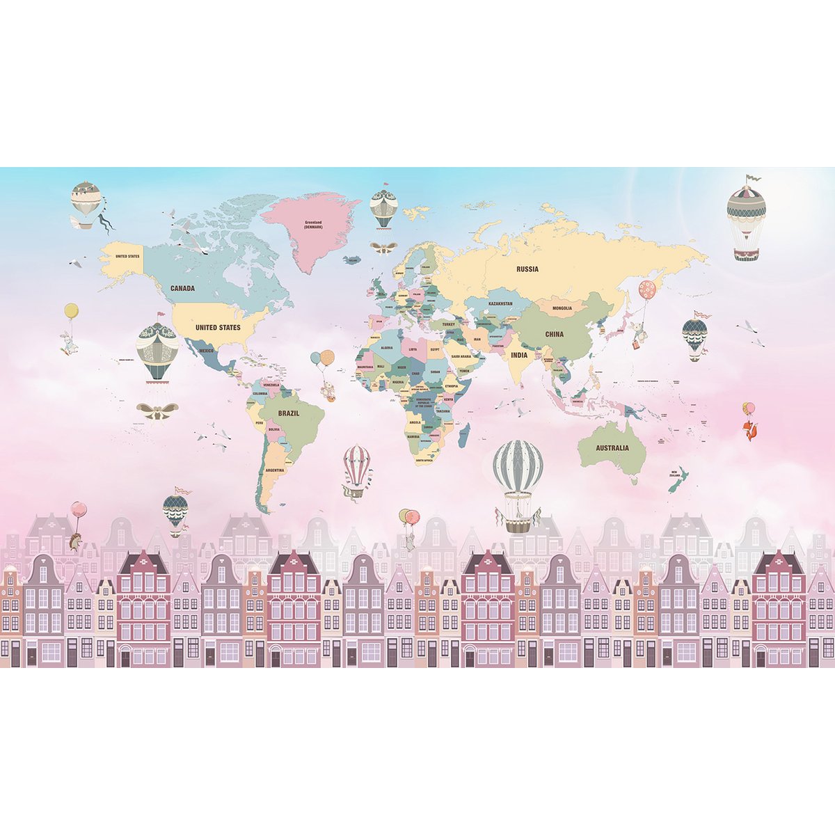 Papier peint panoramique Enfants - Carte du monde