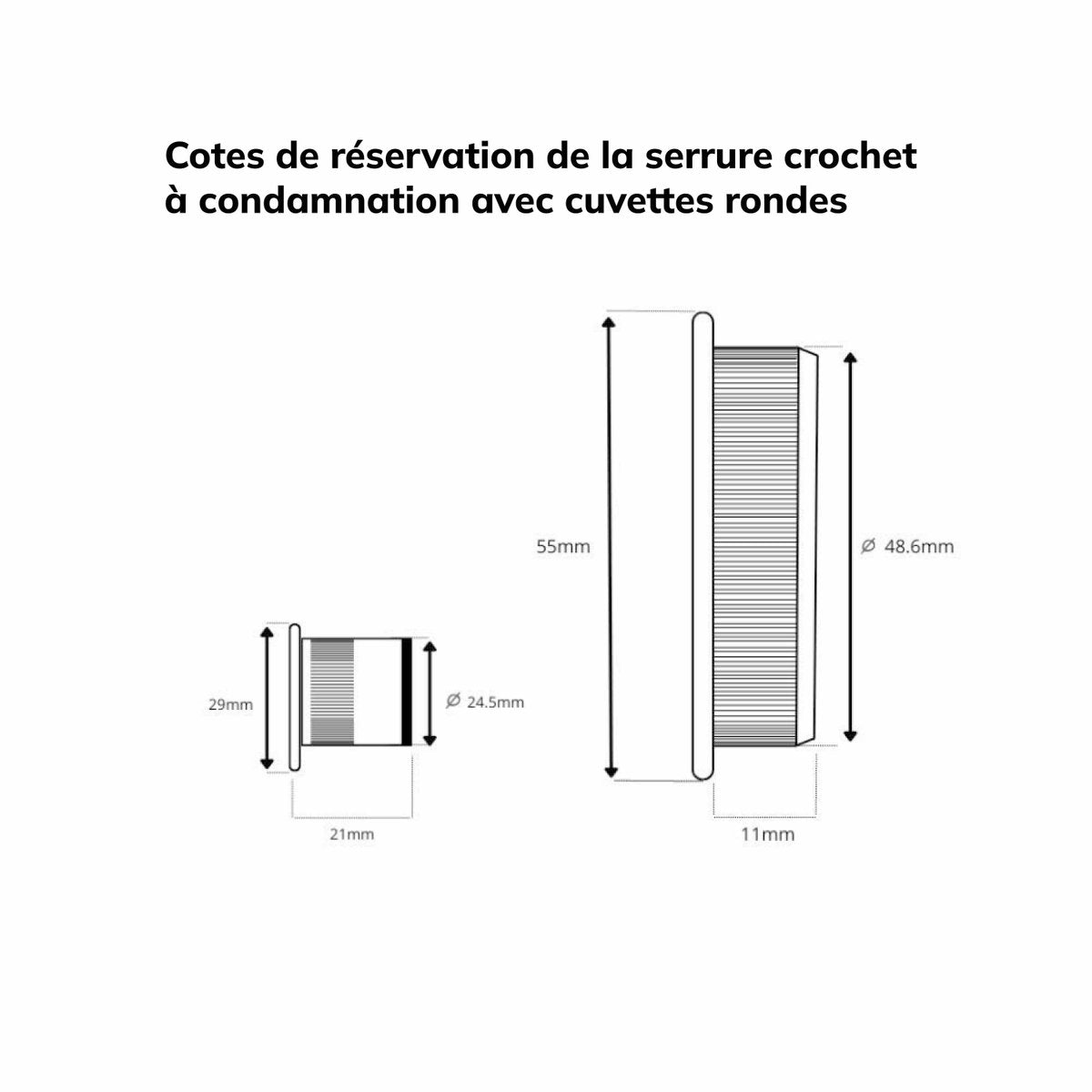 Porte coulissante cloison Matild avec serrure