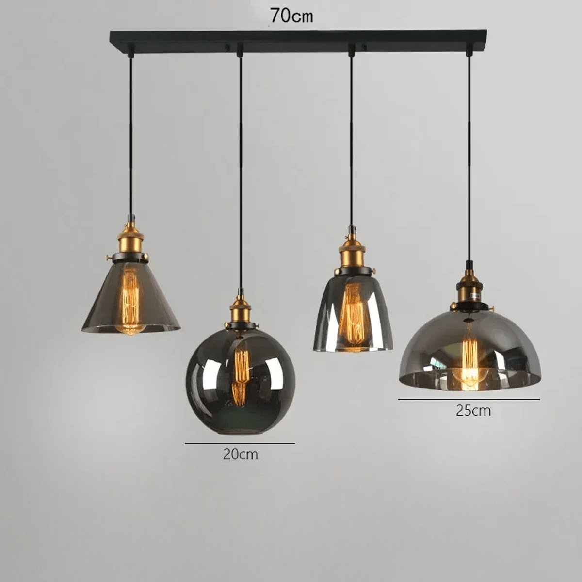 Suspension 4 Lampes Verre