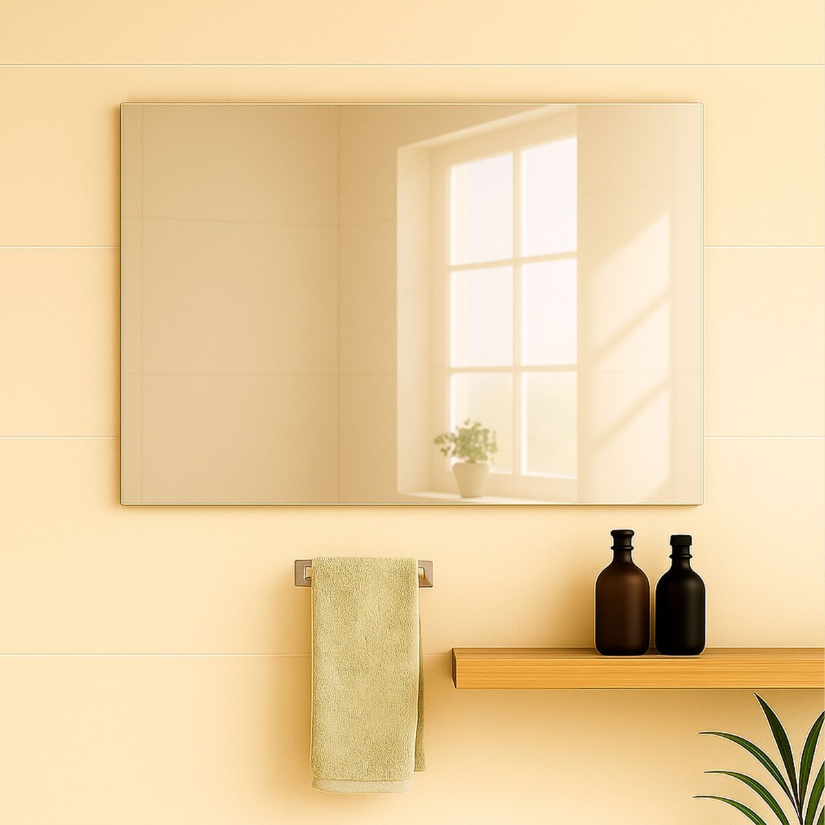 Miroir simple mural pour salle de bain