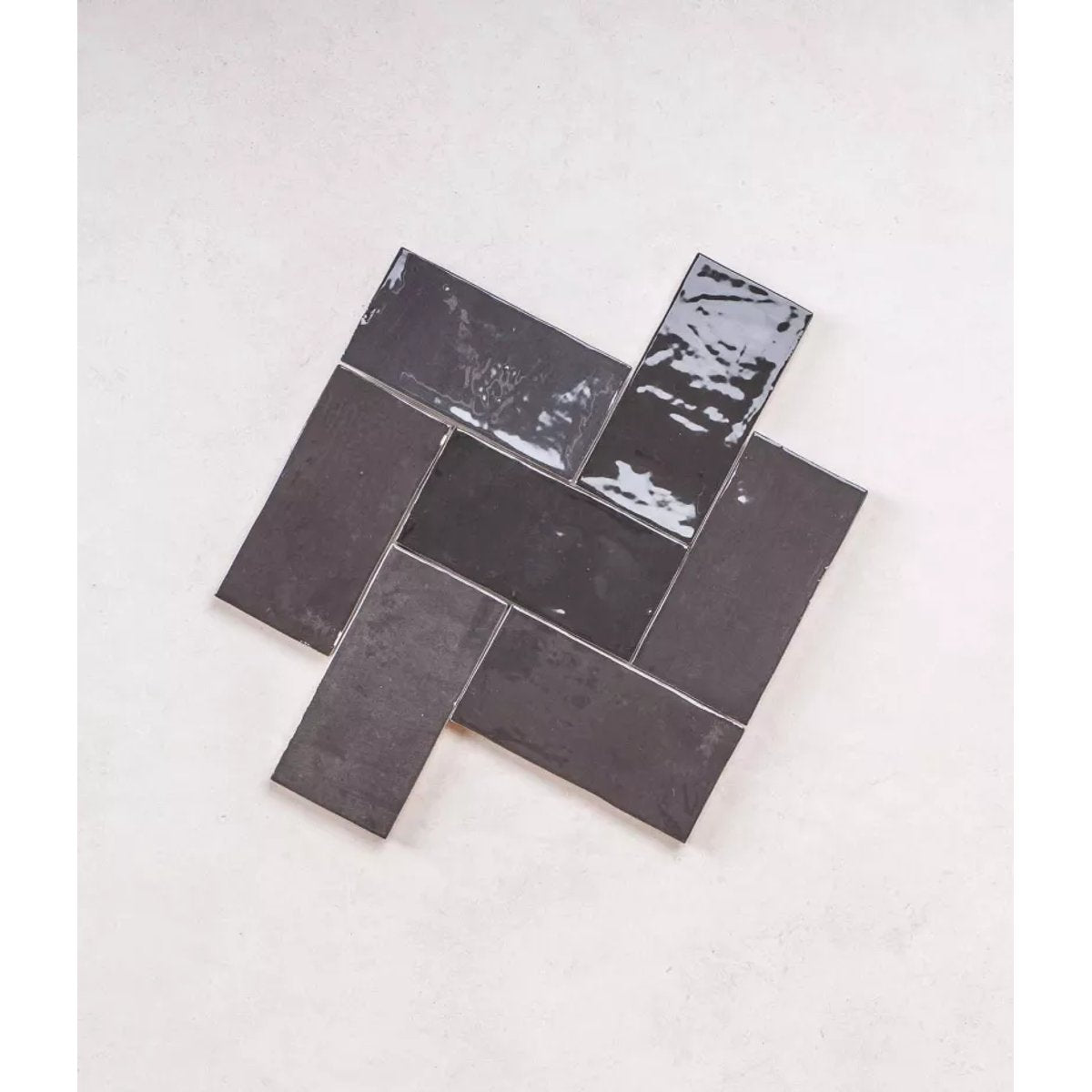 Carrelage Zellige Gris Foncé FEZ Brillant Graphite