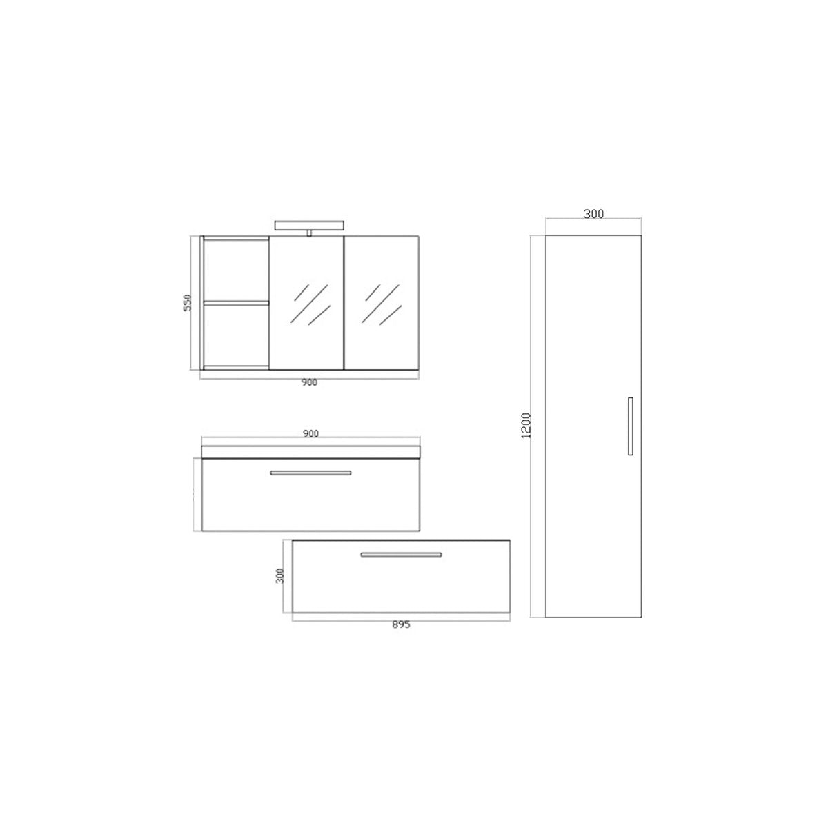 Meuble avec vasque 90 cm chêne californien naturel Aquazur