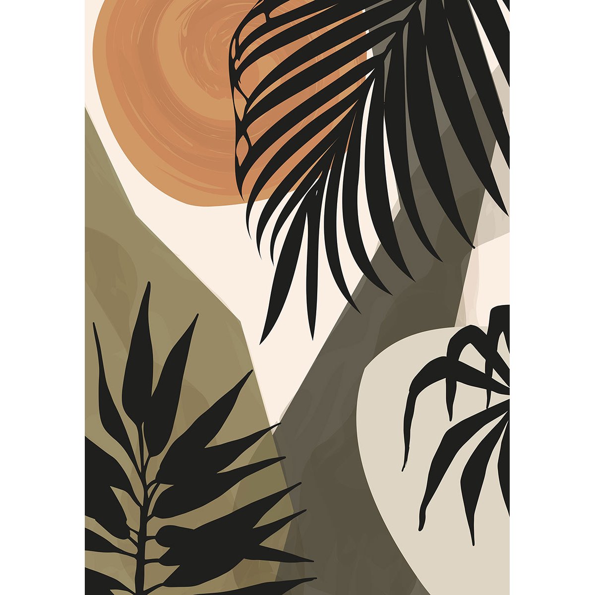 Papier peint panoramique - Feuilles tropicales