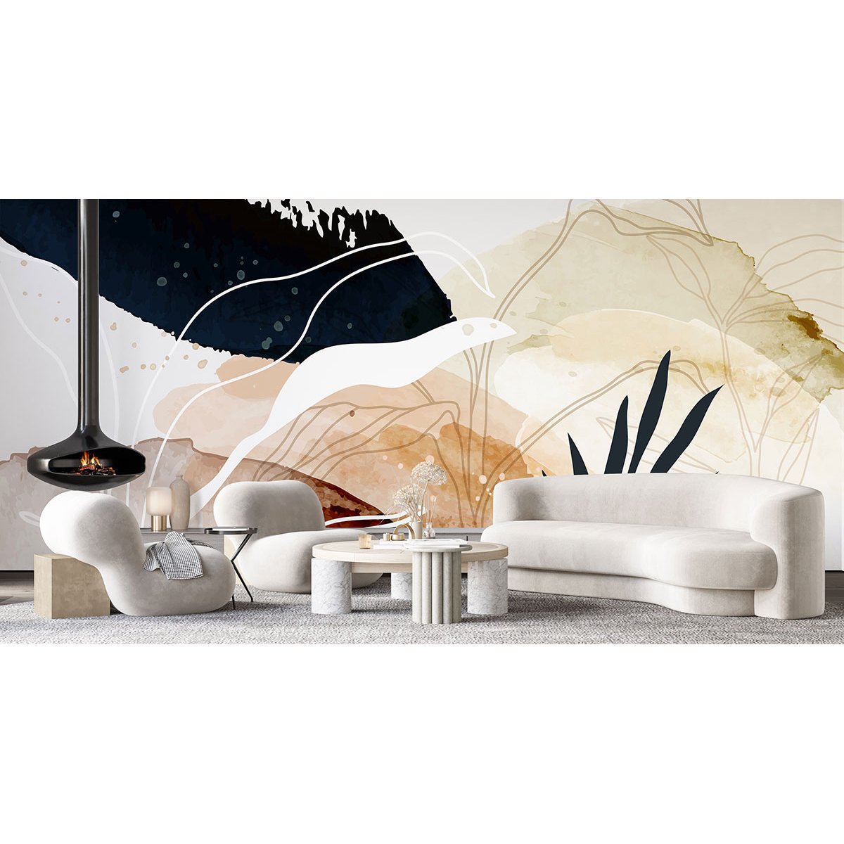 Papier peint panoramique - Feuilles Design