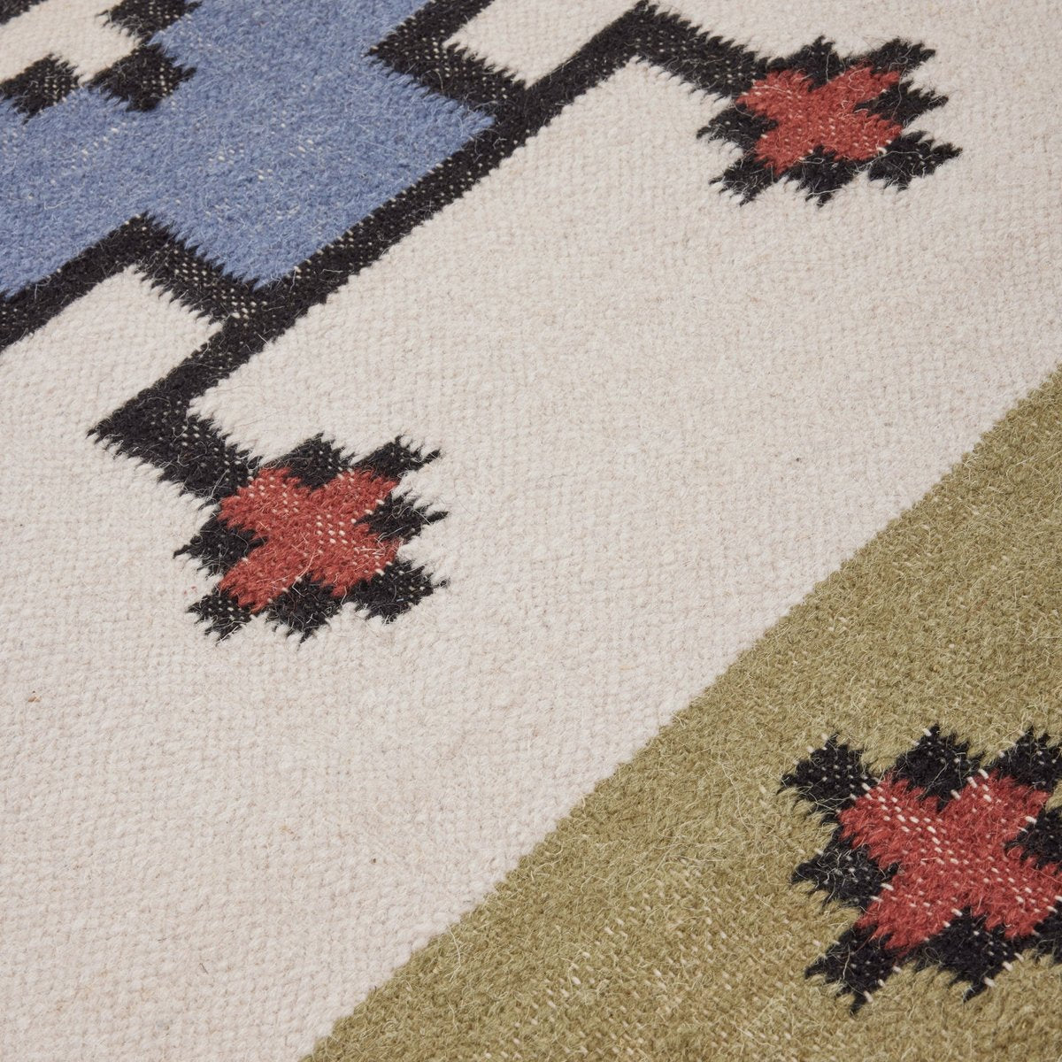 Tapis de sol BOUEKRI naturel et bleu