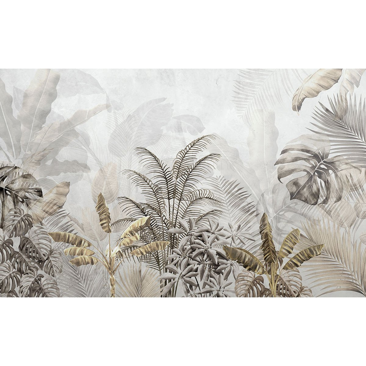 Papier peint panoramique - Feuilles tropicales