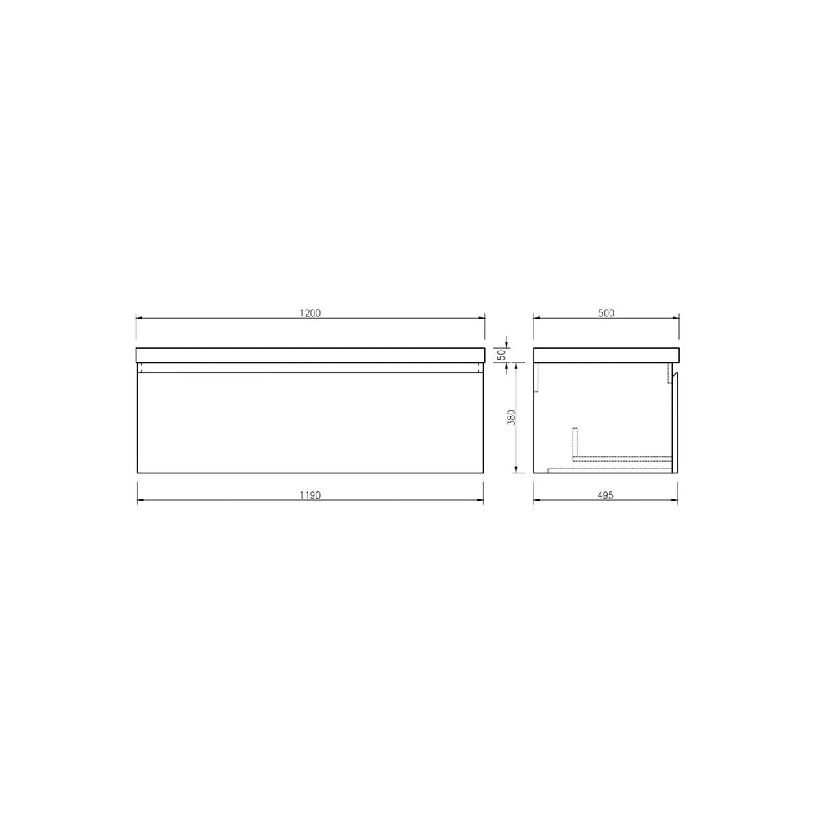 Meuble avec vasque 120 cm chevron aspect chêne Aquapunto