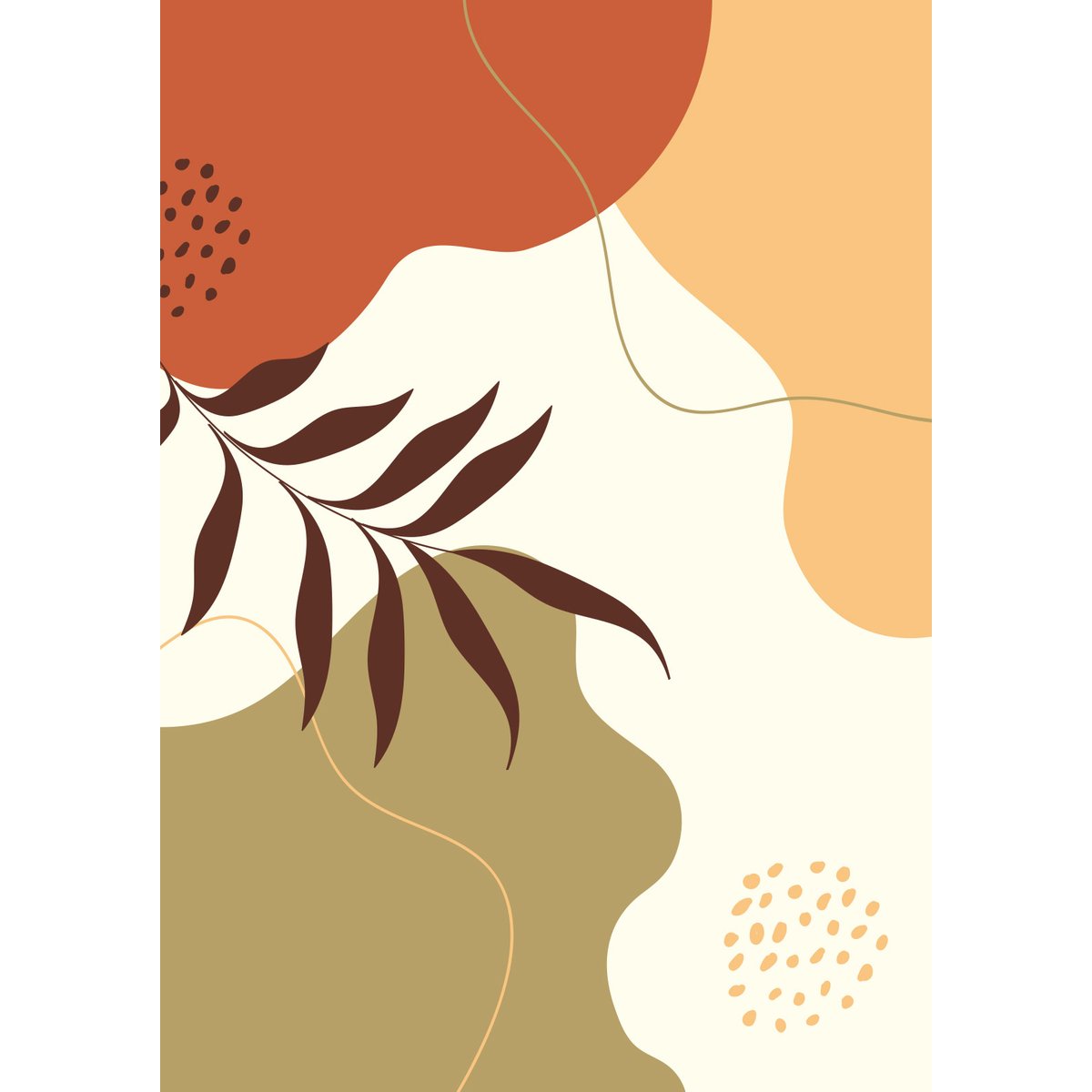 Papier peint panoramique - Feuille Boho