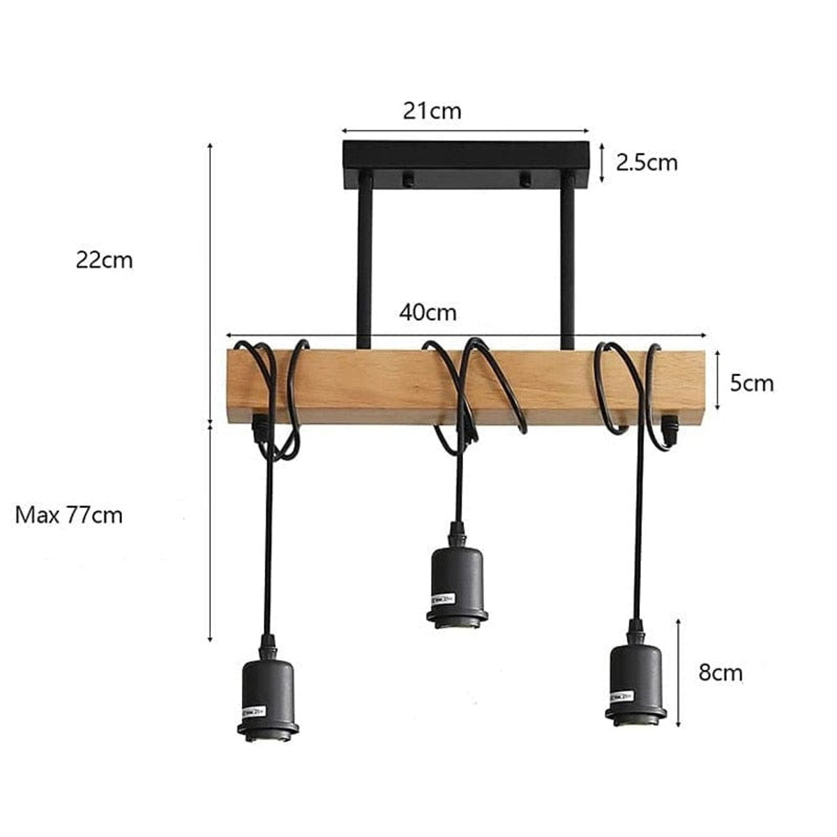 Suspension Luminaire Industriel Bois