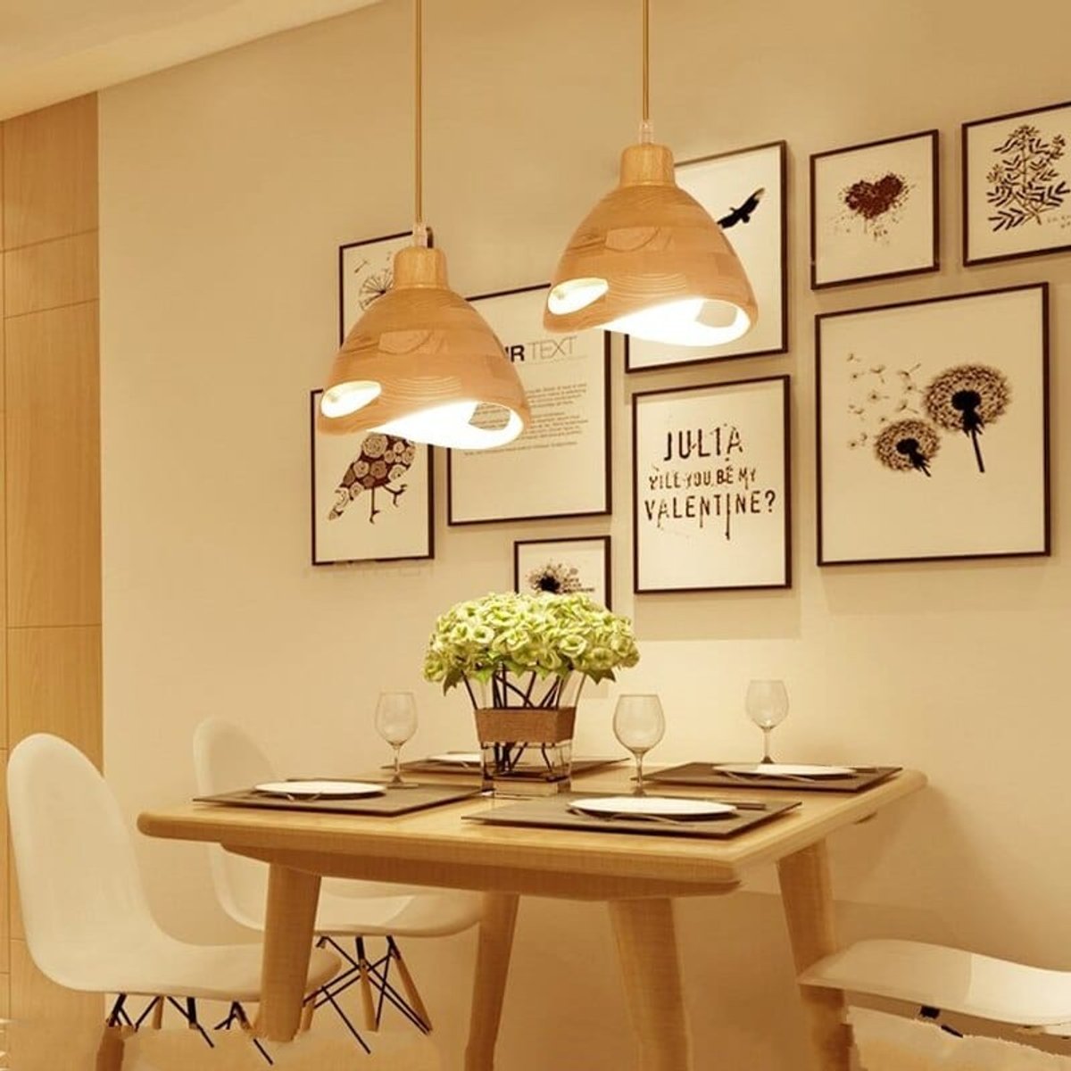 Lampe Suspension Bois
