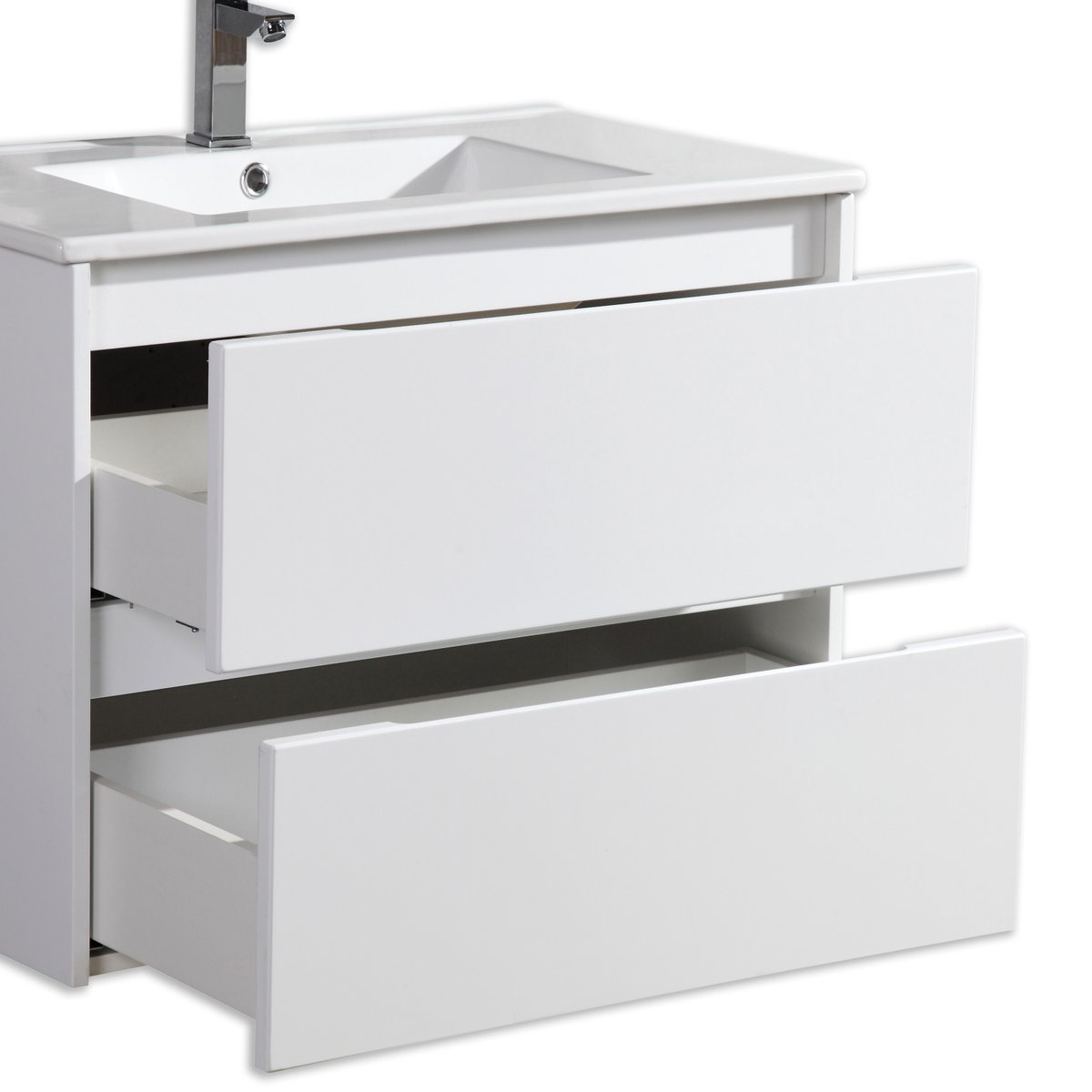 Meuble avec vasque 80 cm blanc laqué Aquadoli