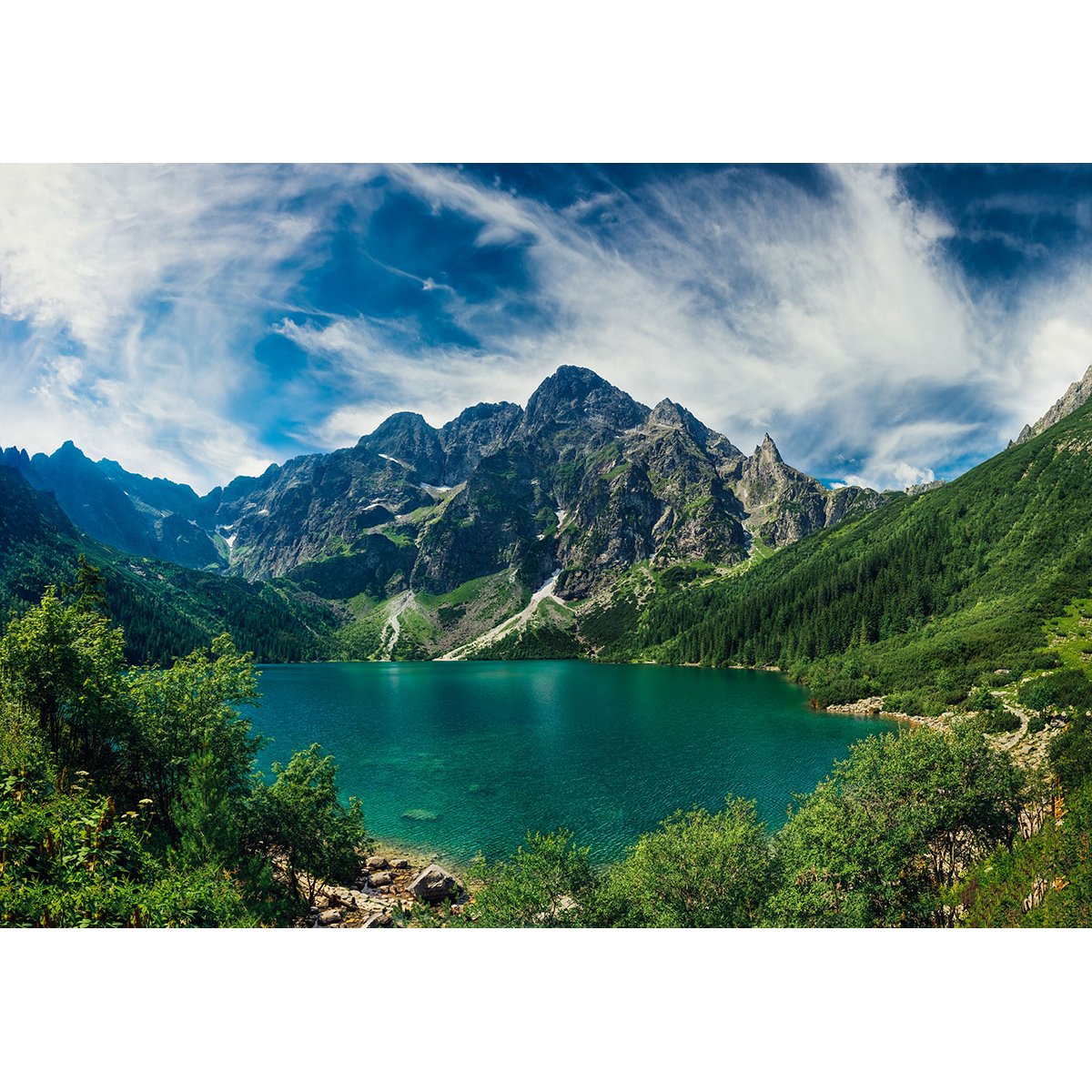 Papier peint panoramique - Lac Montagnes
