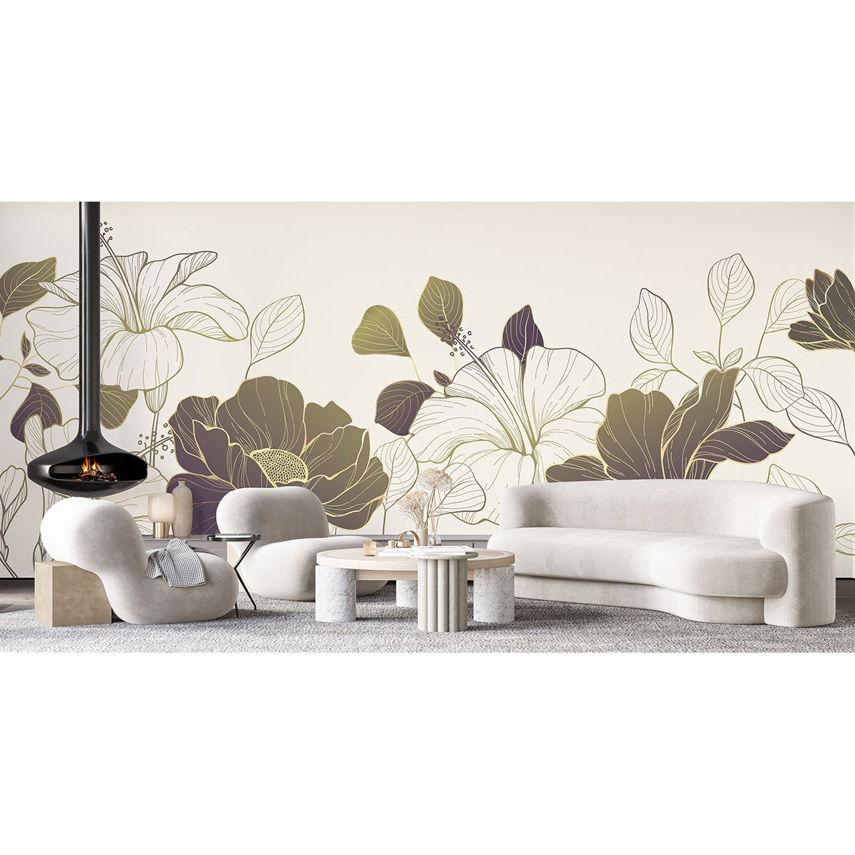 Papier peint panoramique - Fleurs