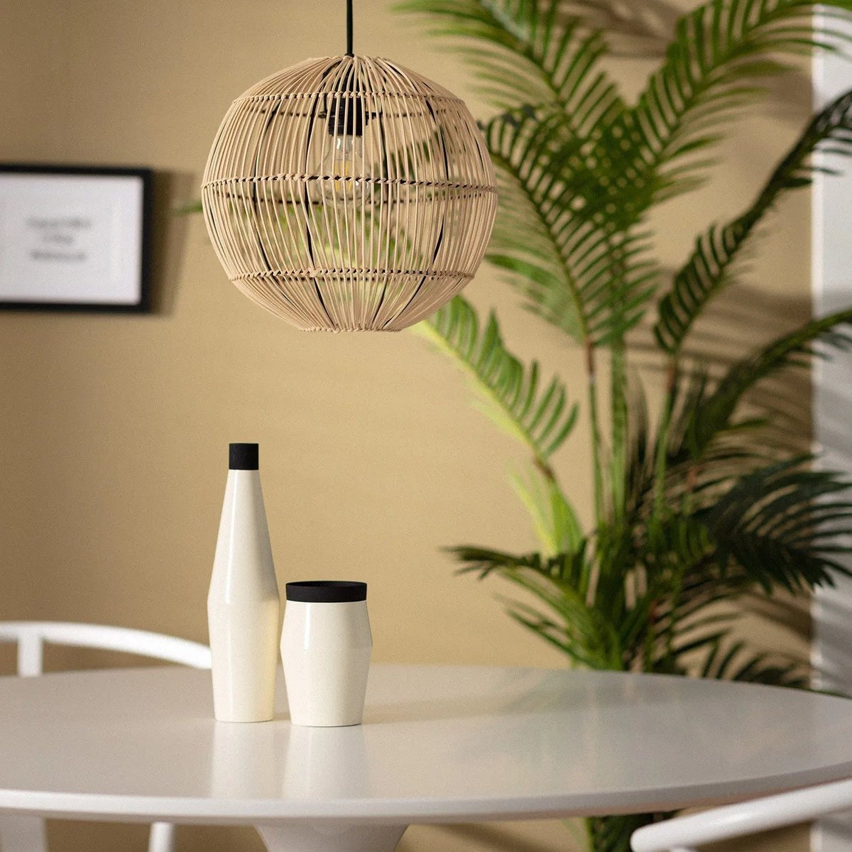 Suspension Boule Rotin