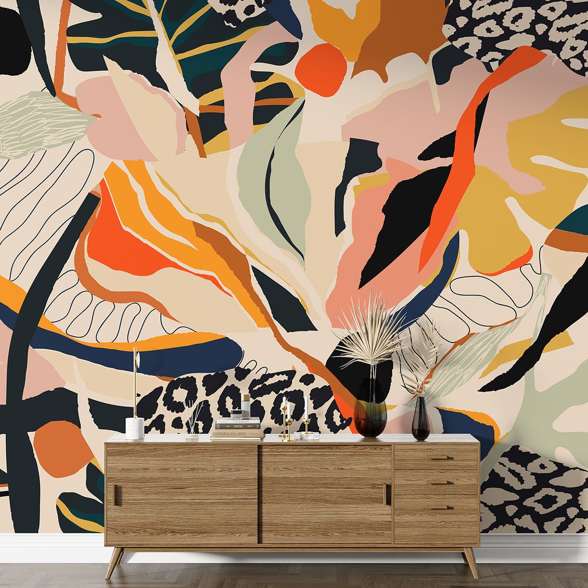 Papier peint panoramique - Feuilles Design
