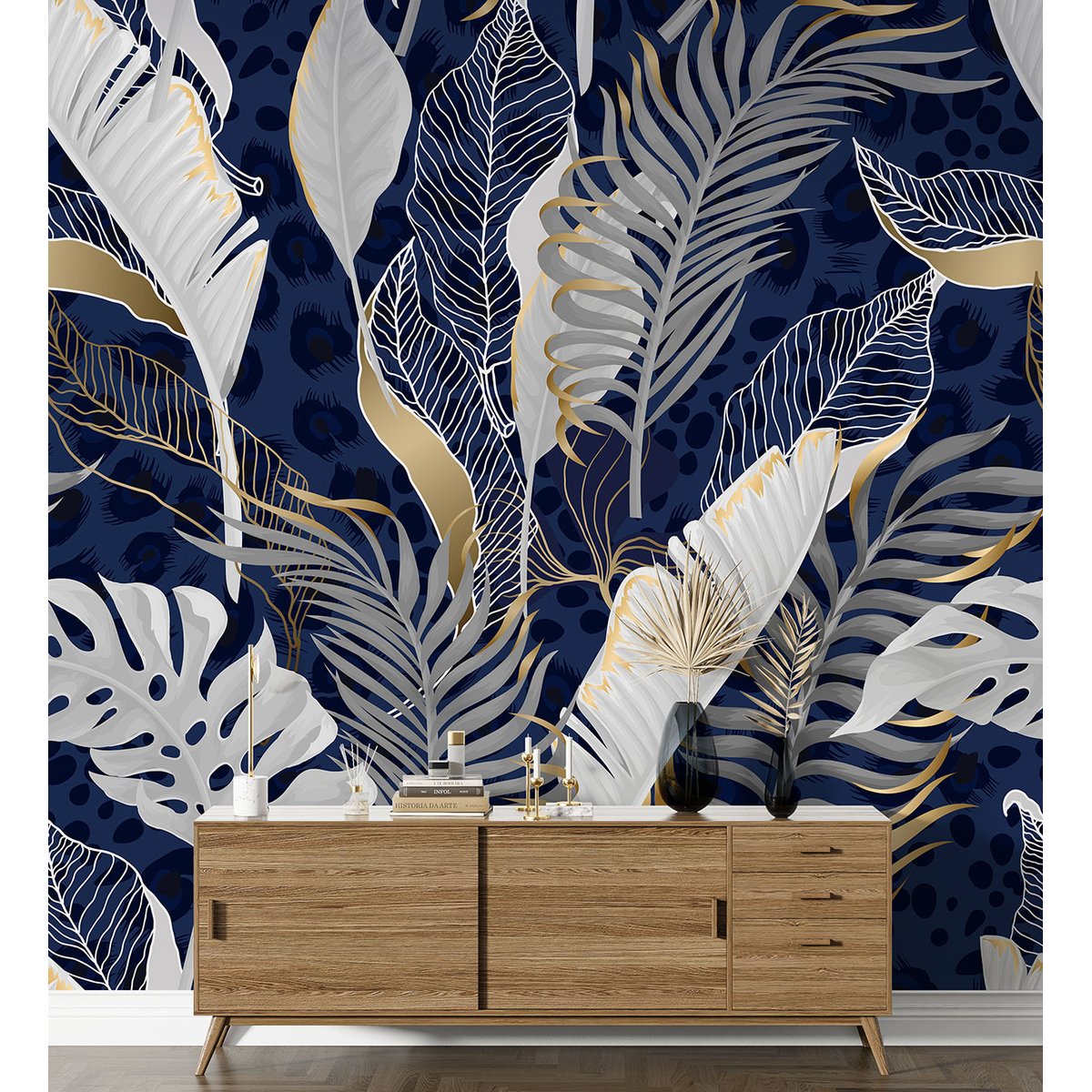 Papier peint panoramique - Feuilles tropicales