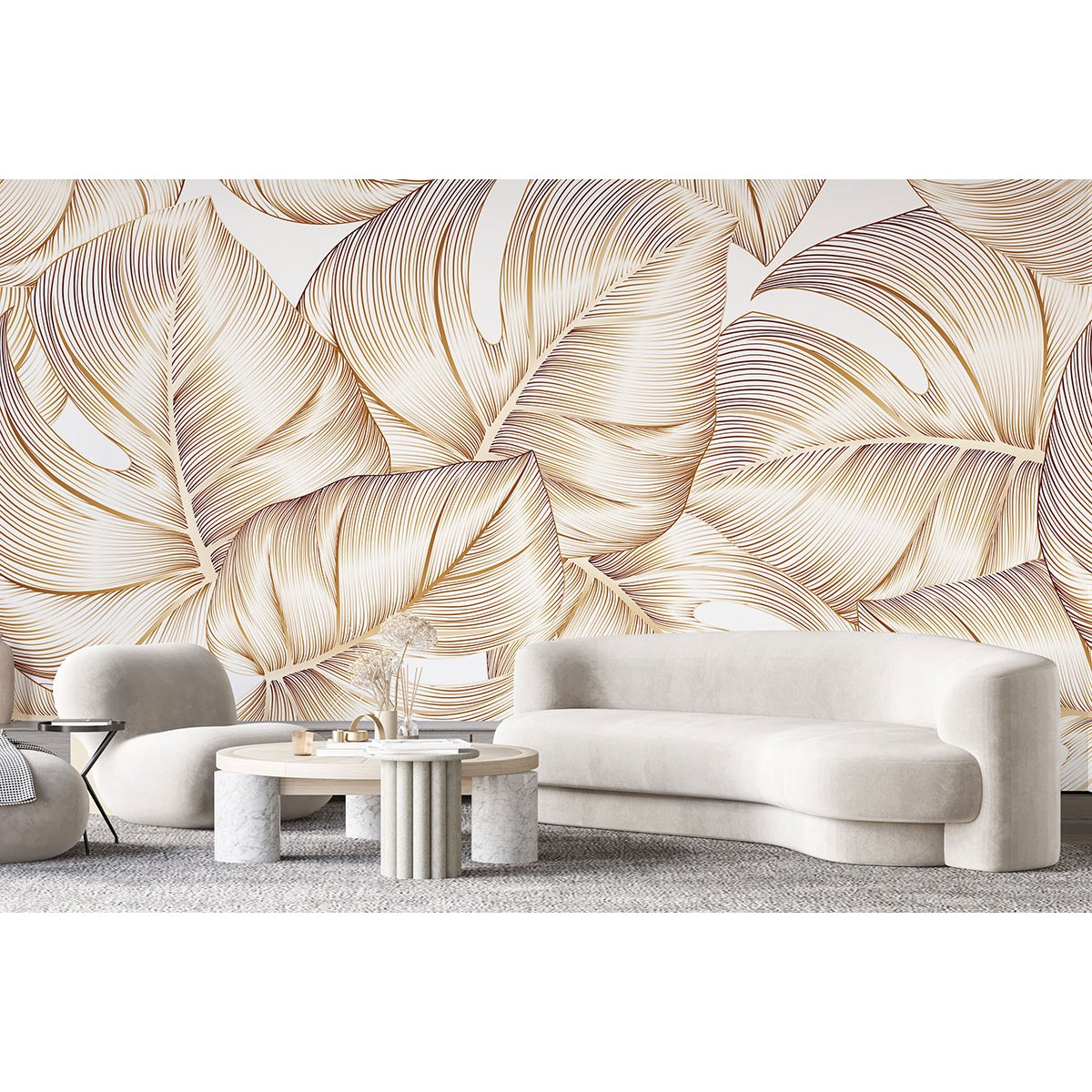 Papier peint panoramique - Feuilles tropicales