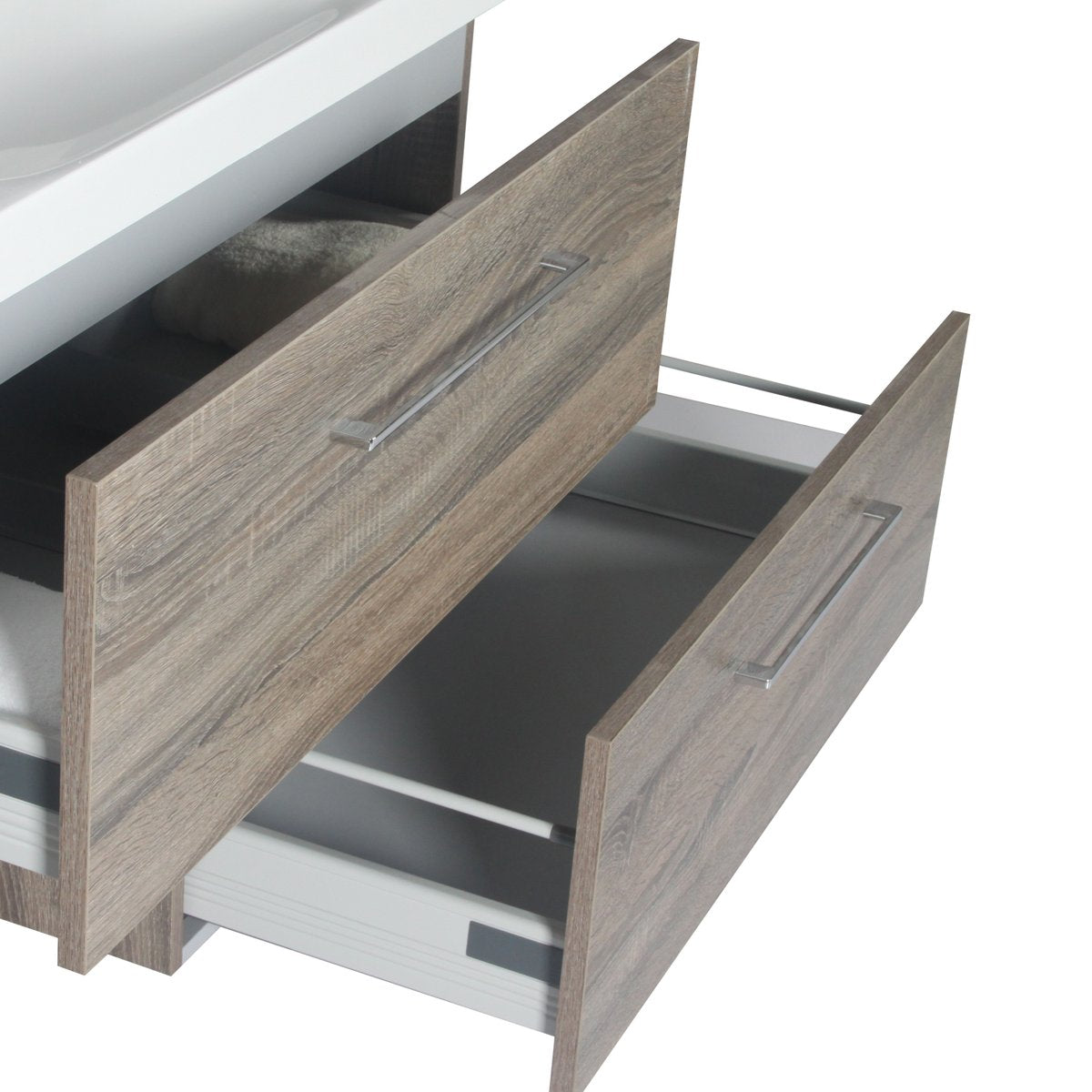 Meuble avec vasque 90 cm chêne californien gris Aquasun