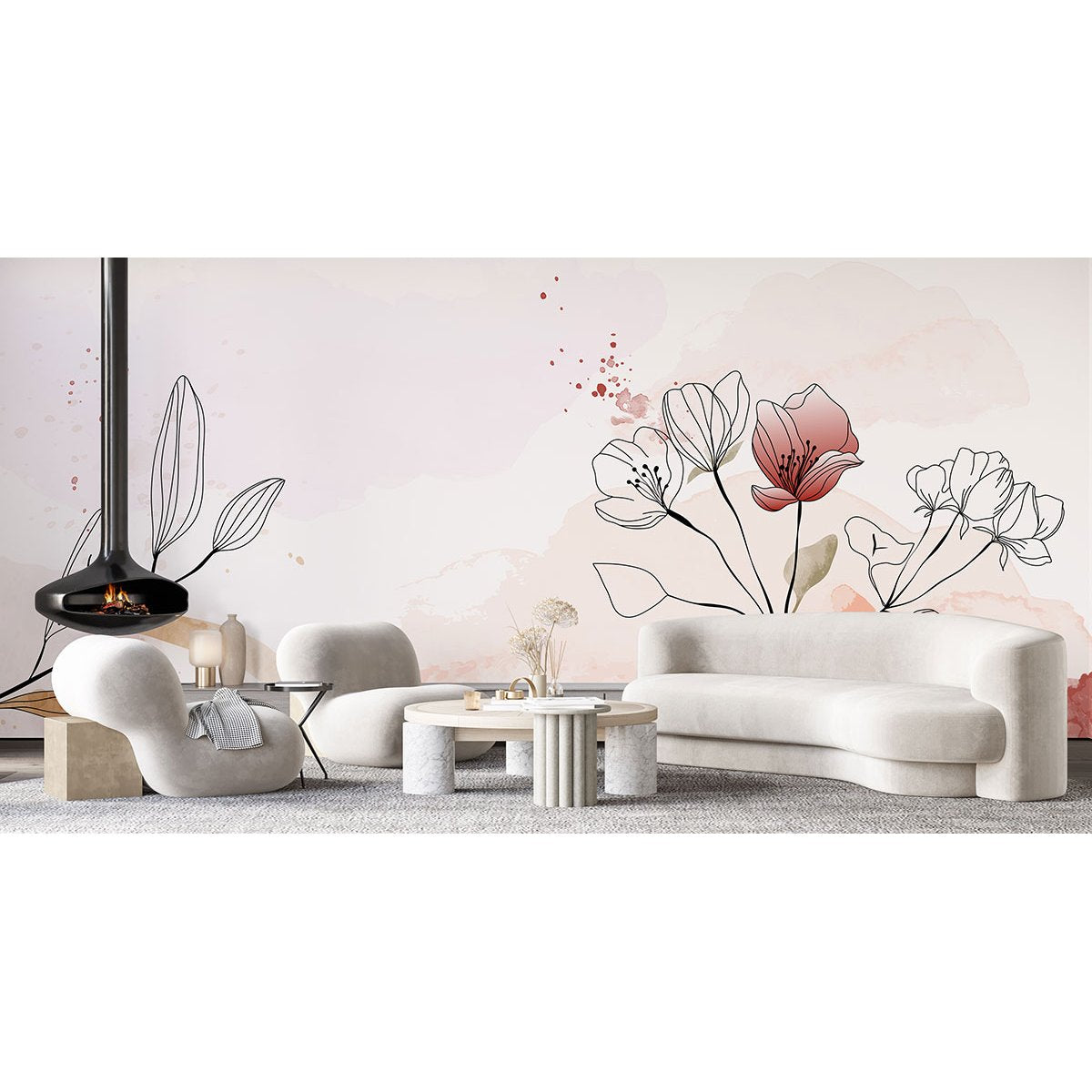 Papier peint panoramique - Fleurs