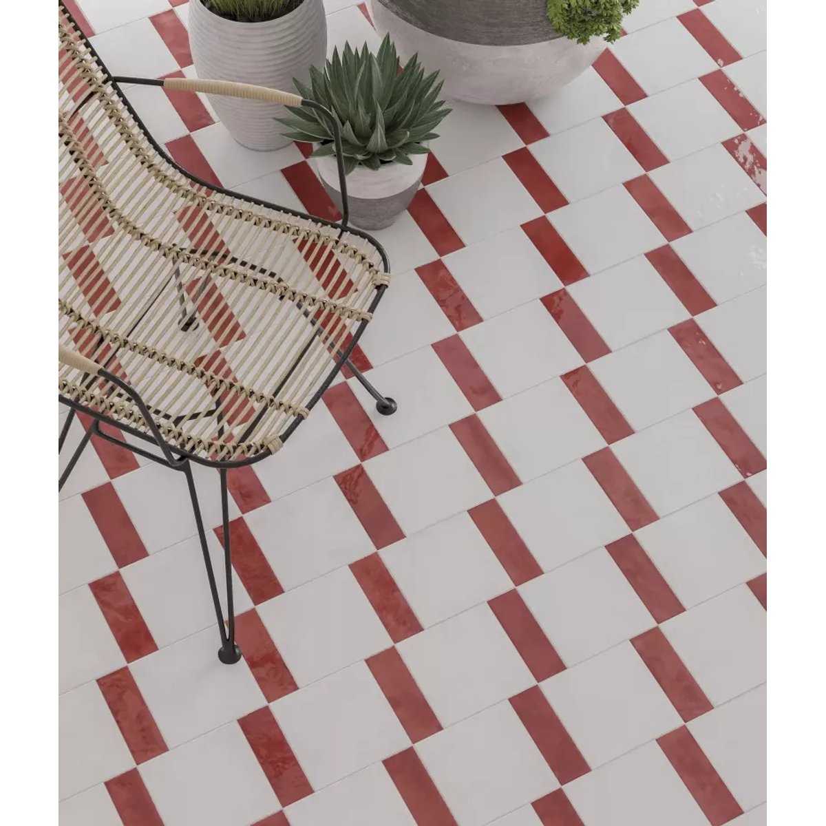 Carrelage intérieur Effet Zellige Rouge BEJMAT Carmin