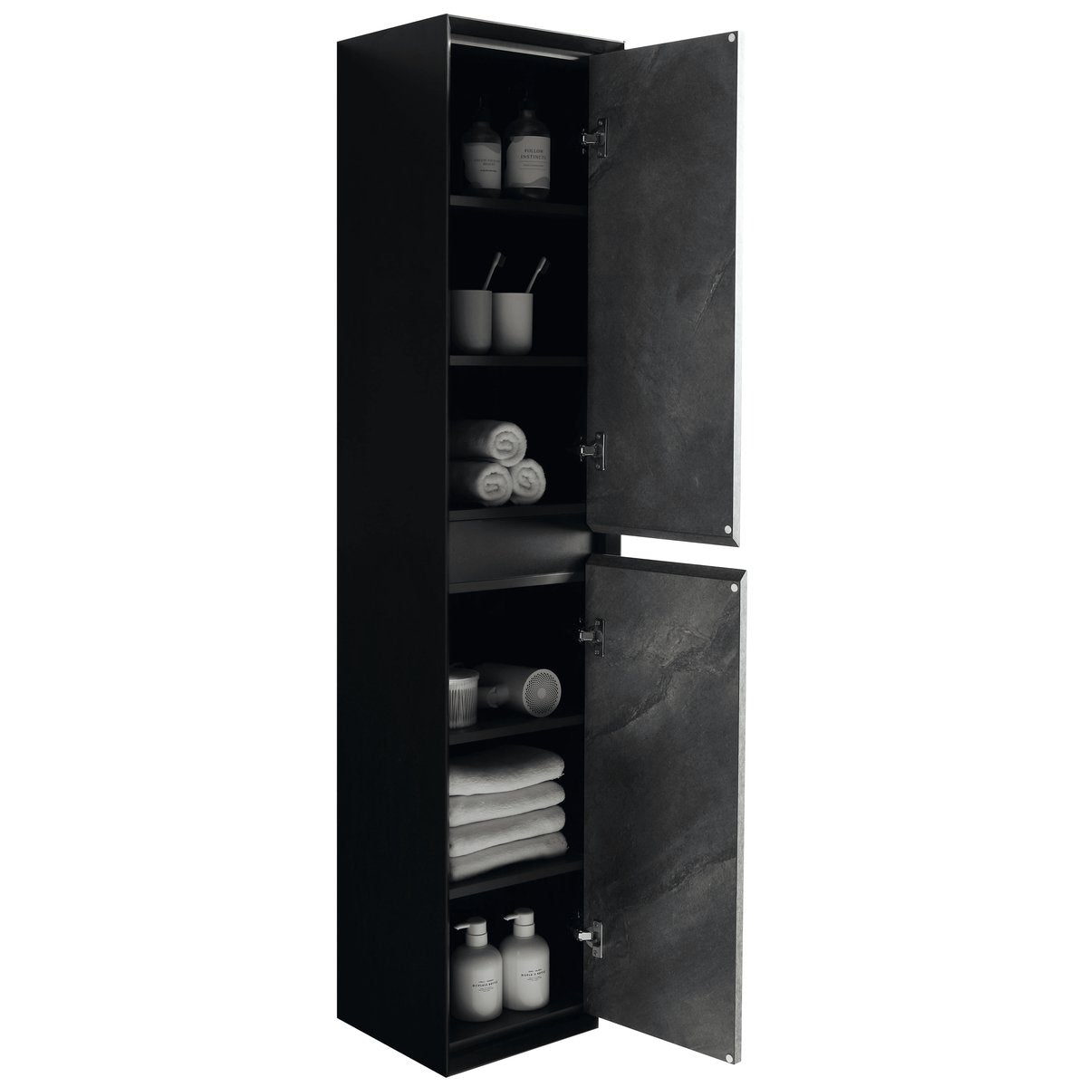 Ensemble salle de bain 120 cm noir effet marbre Aquasasso
