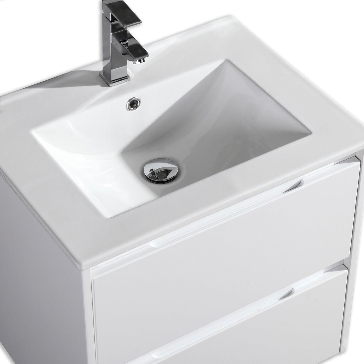 Meuble avec vasque 60 cm blanc laqué Aquadoli